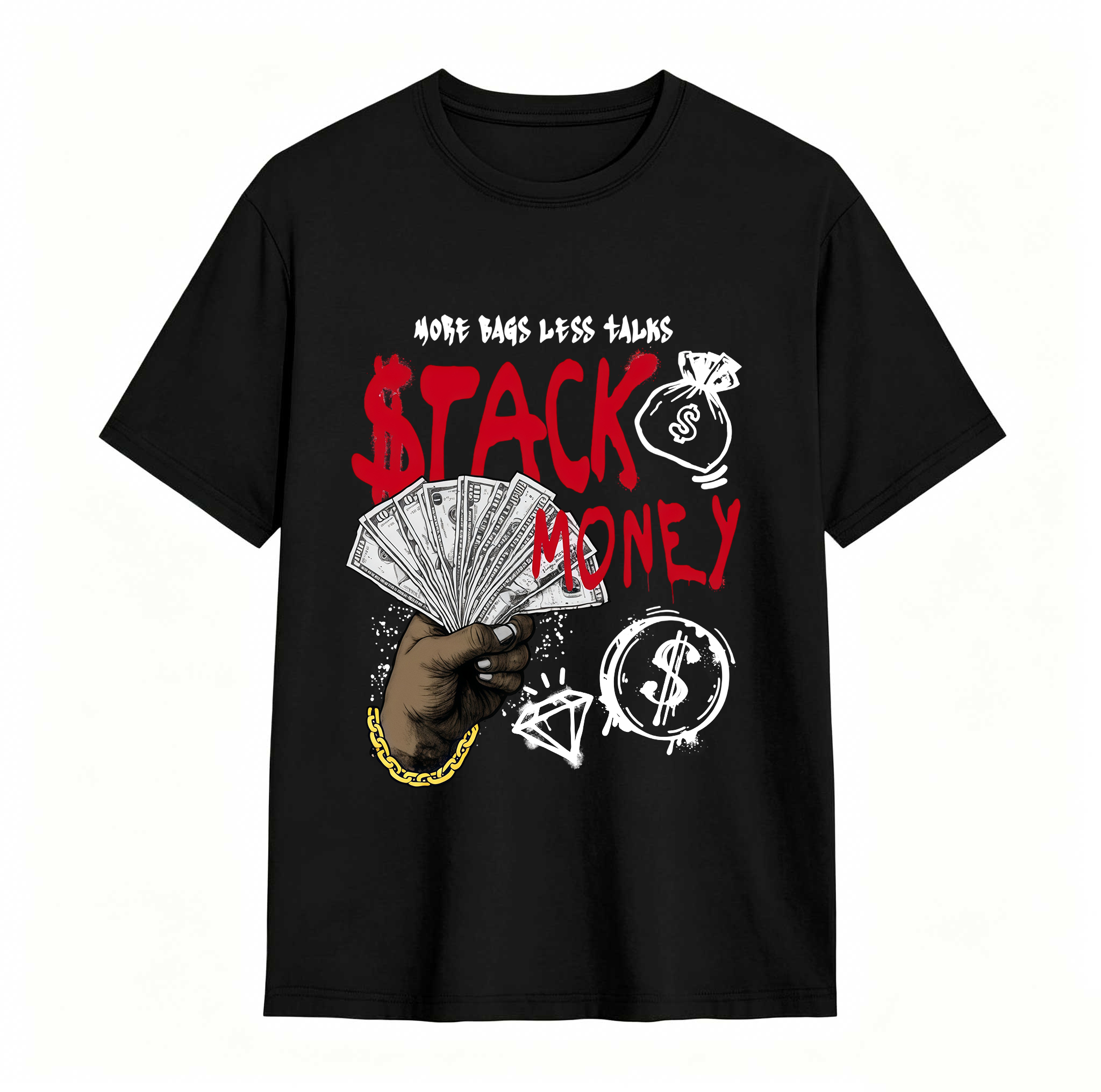 Stack Money Sneaker Tees - Match Air Jordan 13 University Red