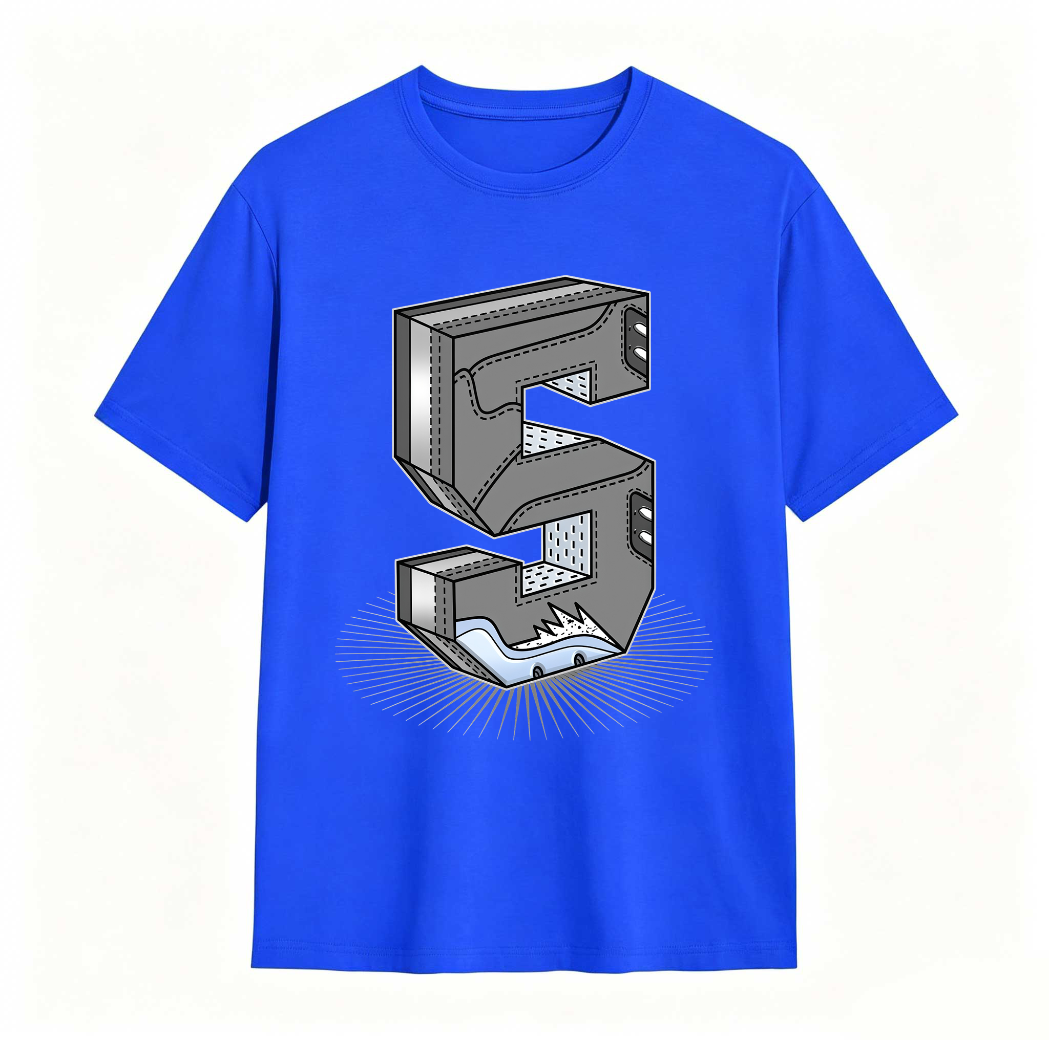 Number Statue Sneaker Tees - Match Air Jordan 5 Wolf Grey