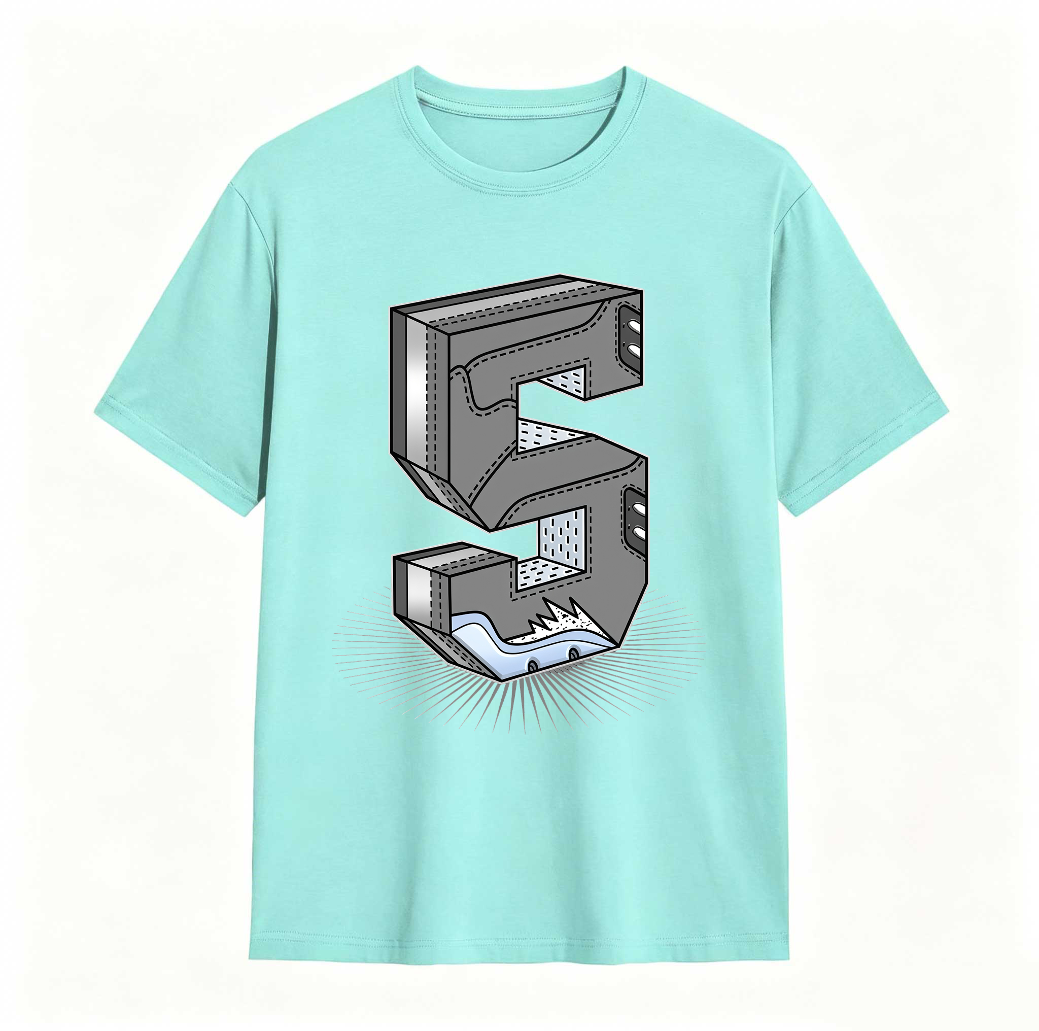 Number Statue Sneaker Tees - Match Air Jordan 5 Wolf Grey