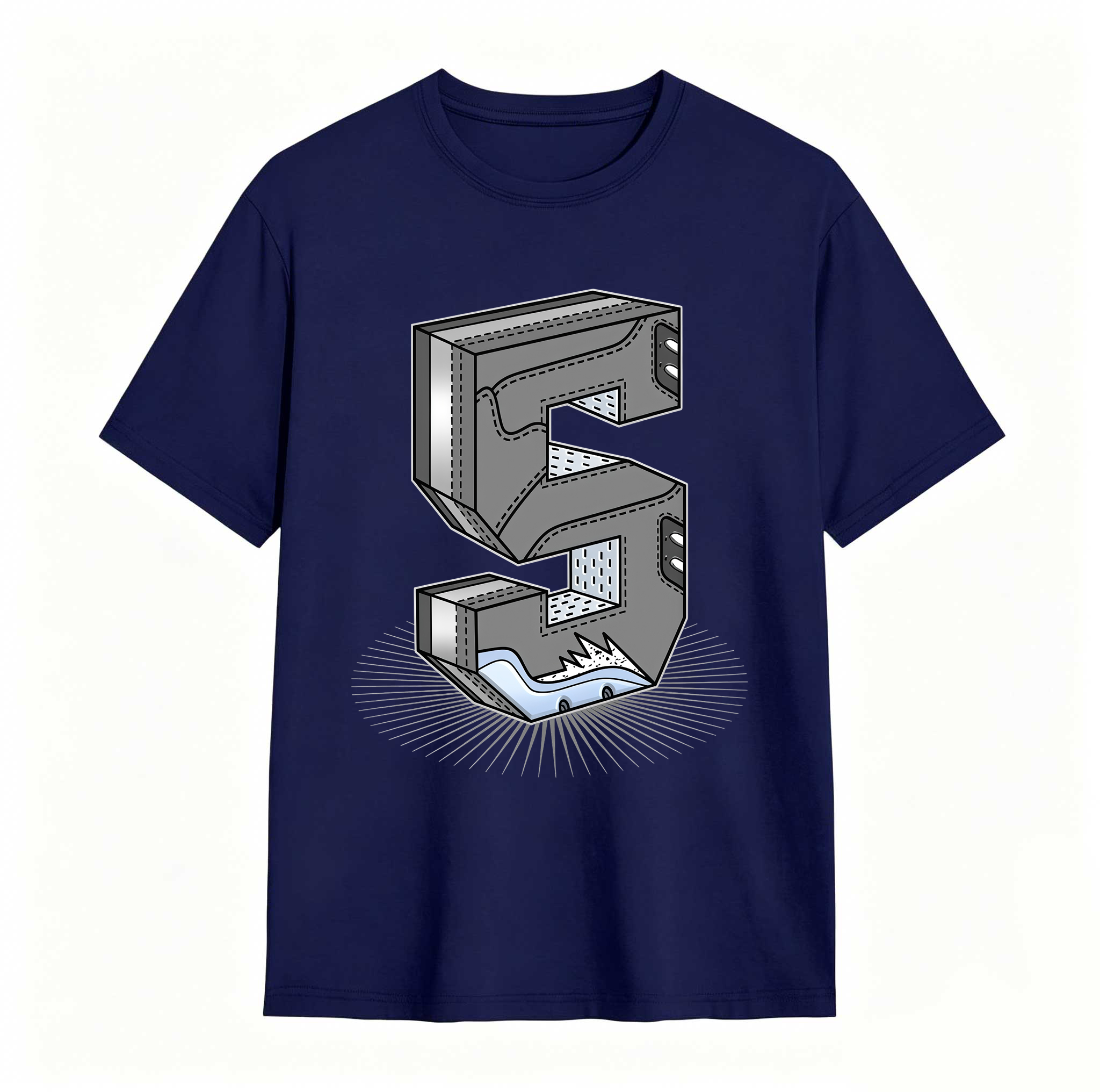 Number Statue Sneaker Tees - Match Air Jordan 5 Wolf Grey