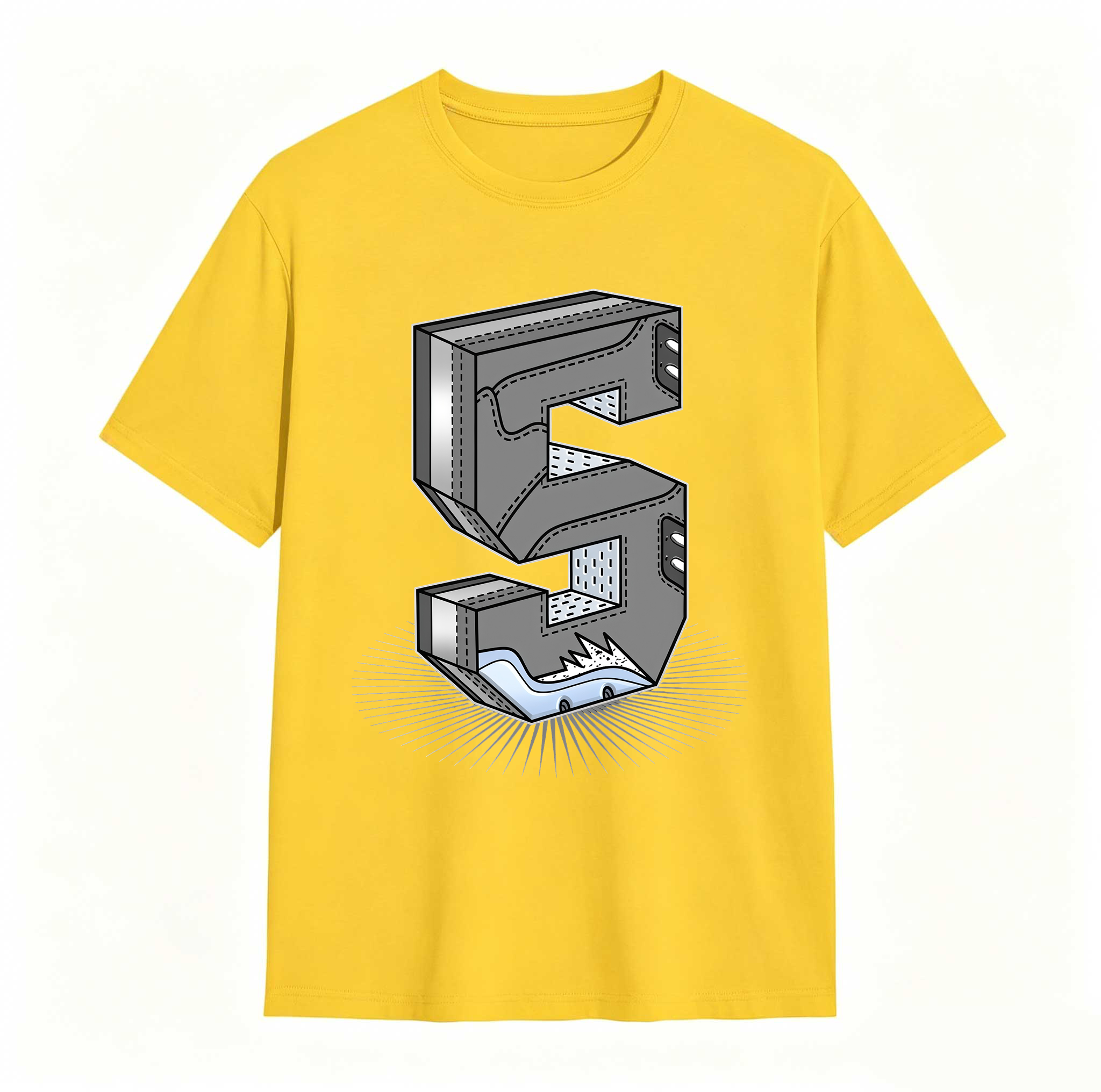 Number Statue Sneaker Tees - Match Air Jordan 5 Wolf Grey