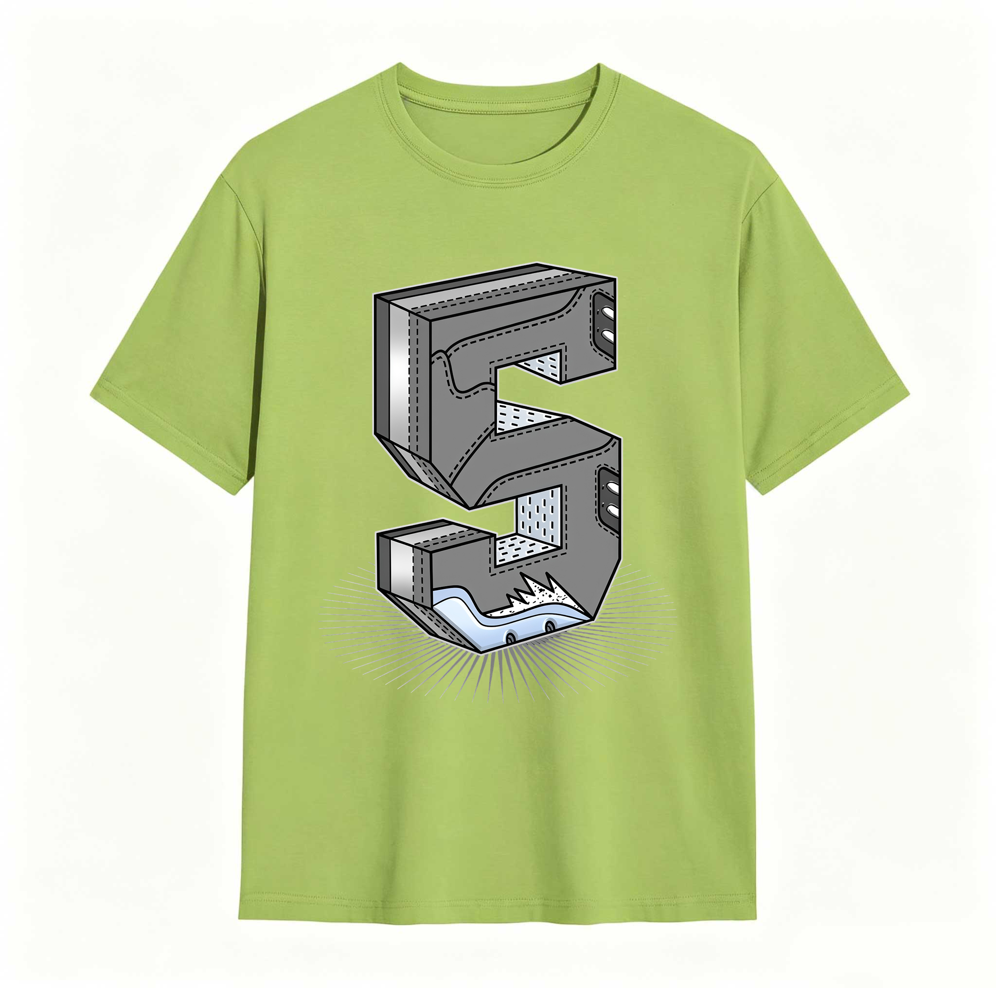 Number Statue Sneaker Tees - Match Air Jordan 5 Wolf Grey