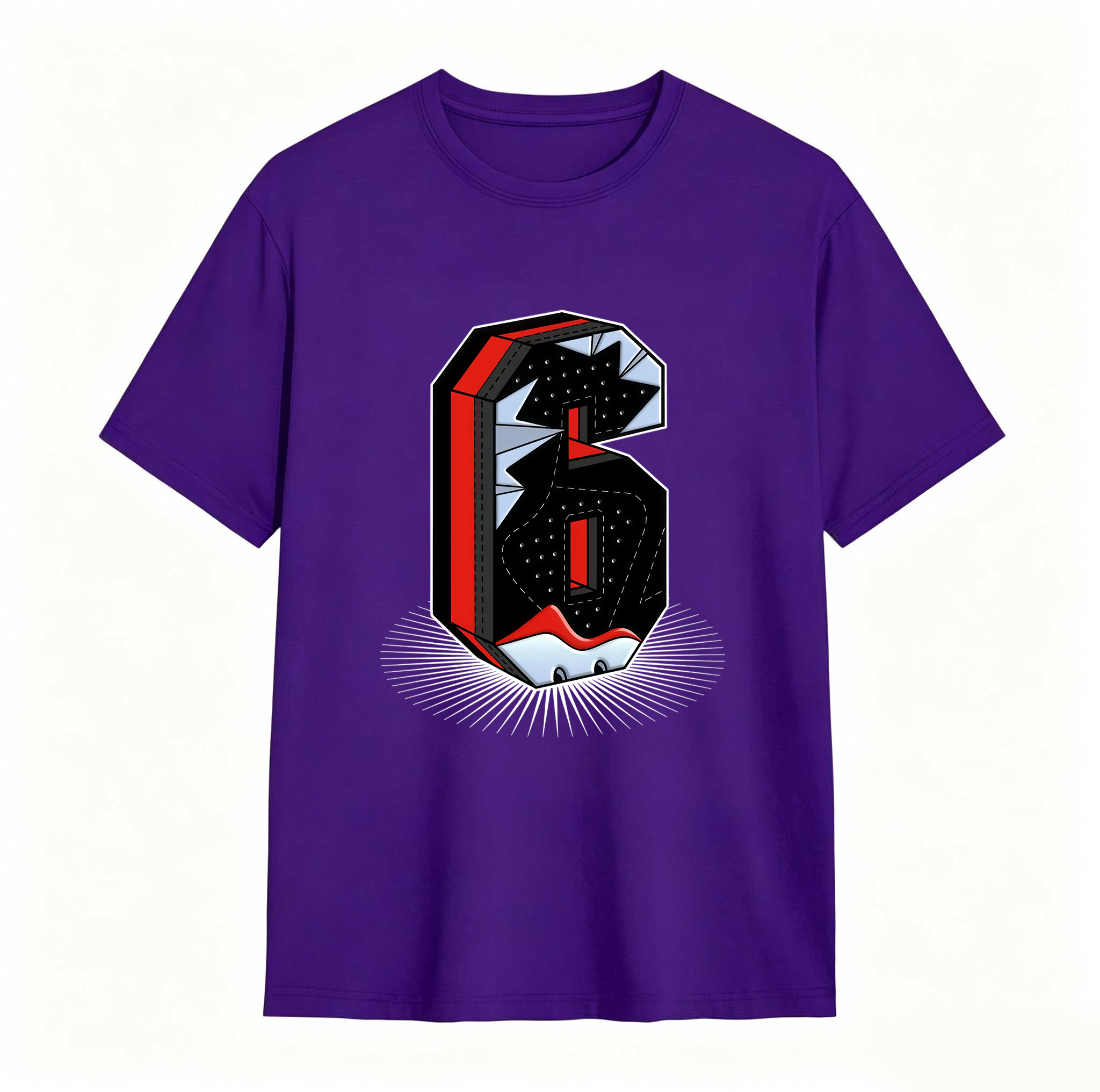 Number Statue Sneaker Tees - Match Air Jordan 6 Reverse Infrared