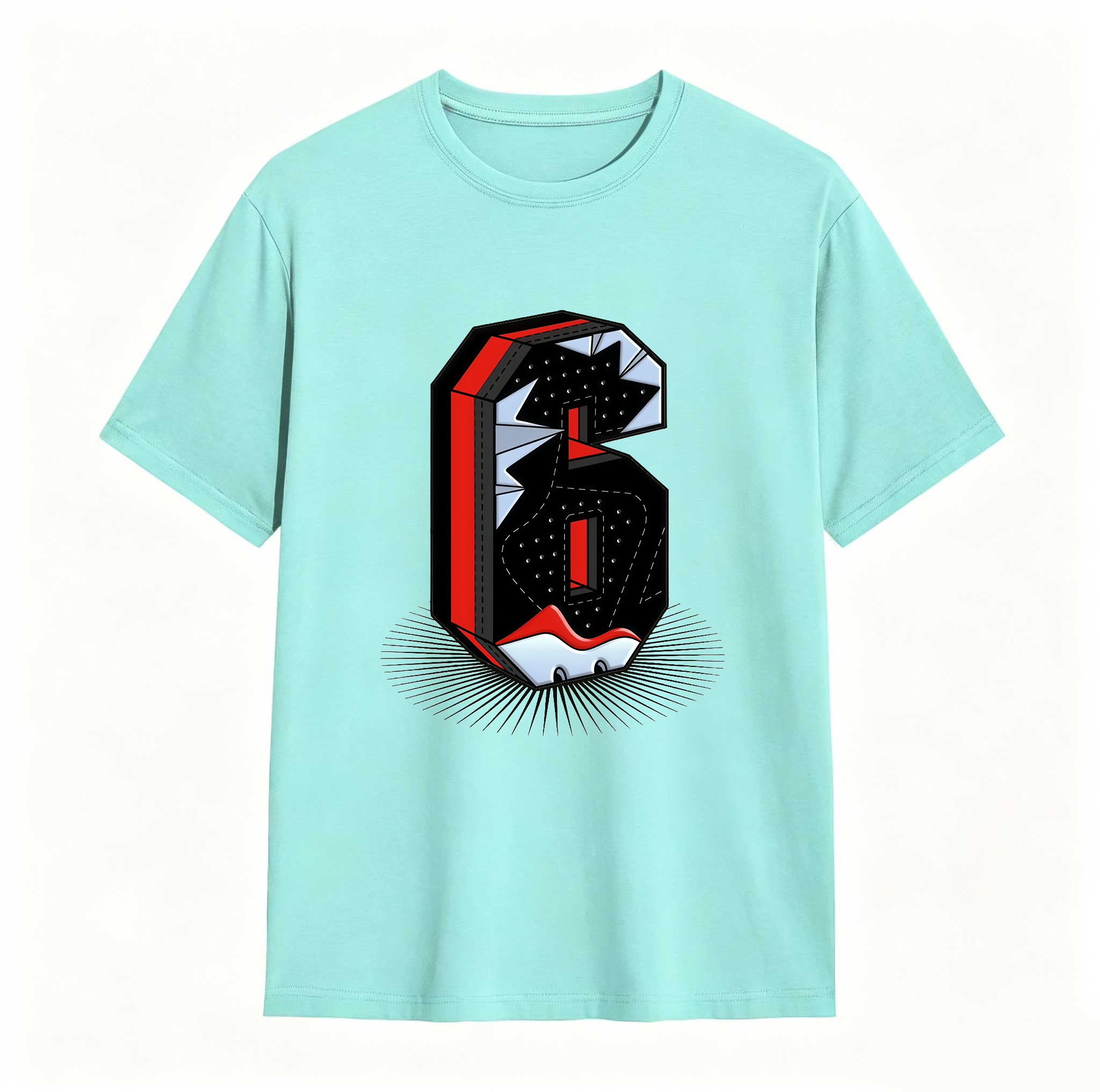 Number Statue Sneaker Tees - Match Air Jordan 6 Reverse Infrared