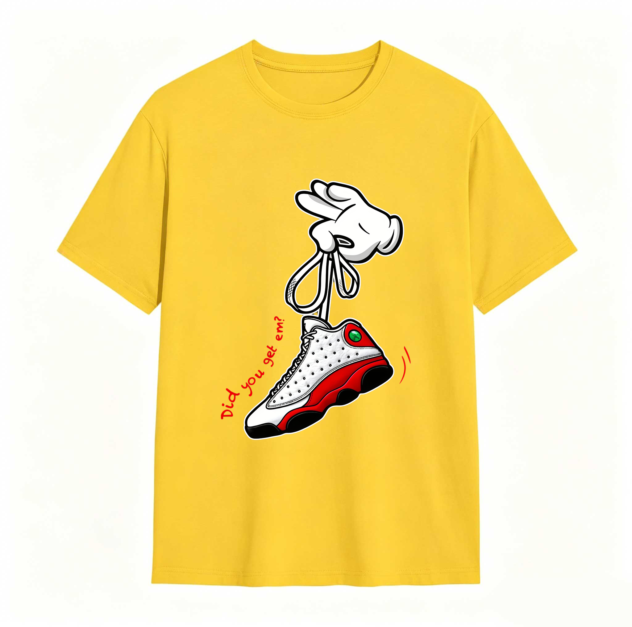 Cartoon Hands Sneaker Tees - Match Air Jordan 13 University Red