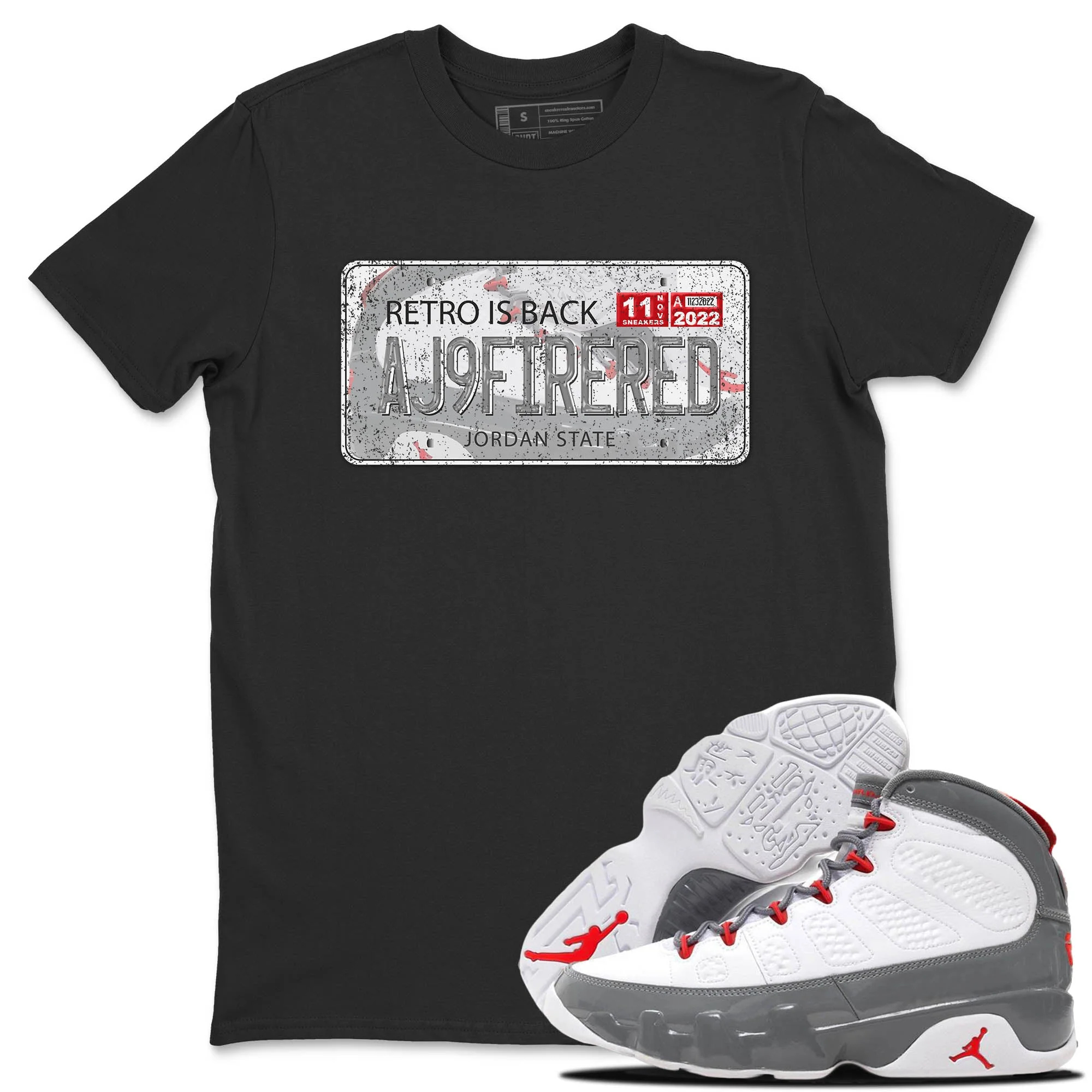 Jordan Plate Unisex Tops - Air Jordan 9 Fire Red