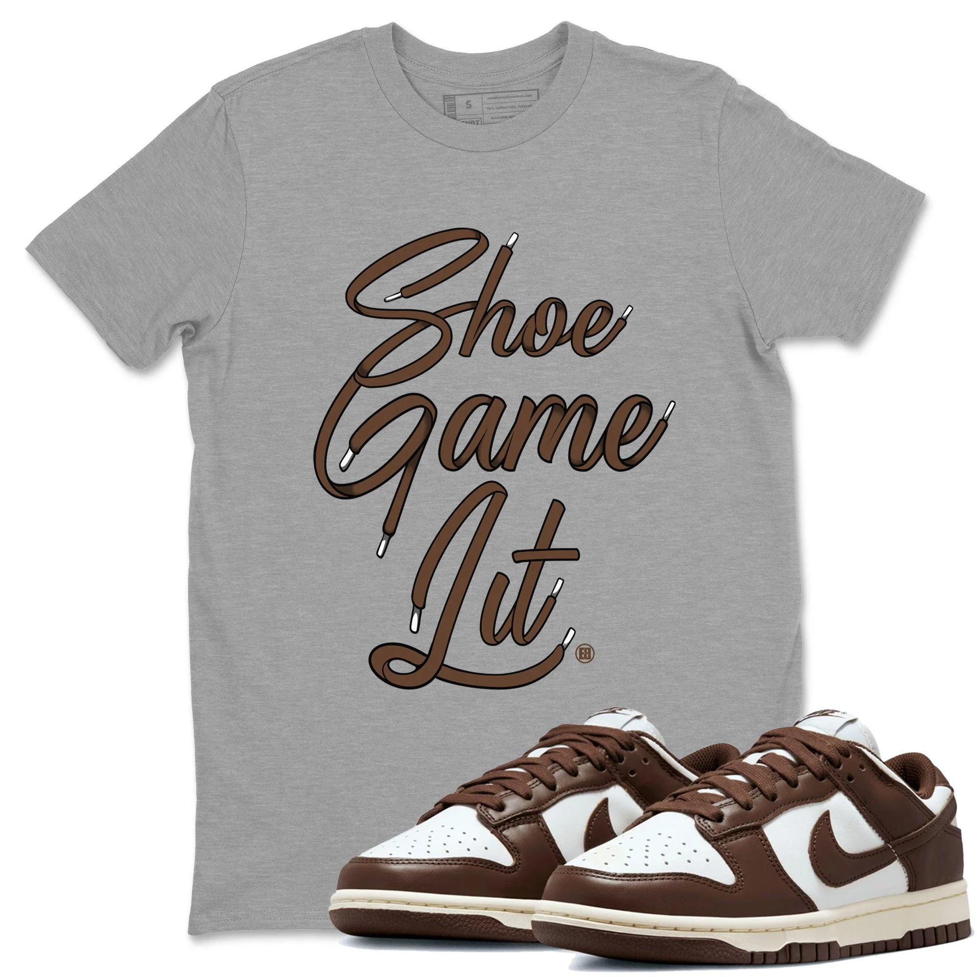 Shoe Game Lit Shoe Lace Sneaker Tee - Dunk Cacao Wow