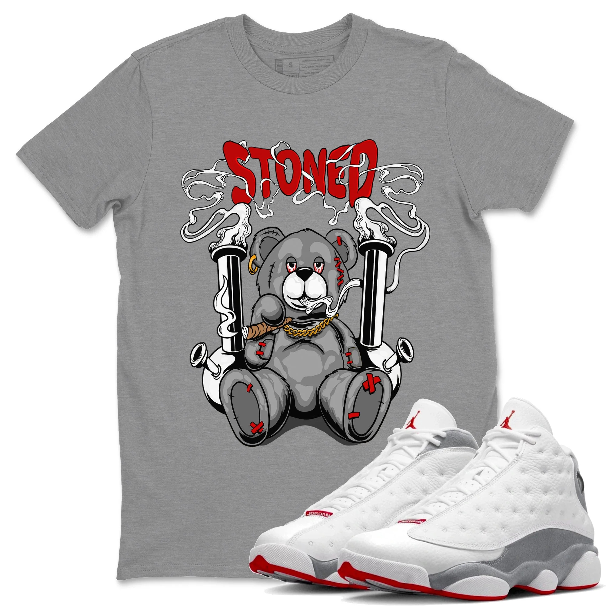 Stoned Bear Unisex Tops - Air Jordan 13 Wolf Grey