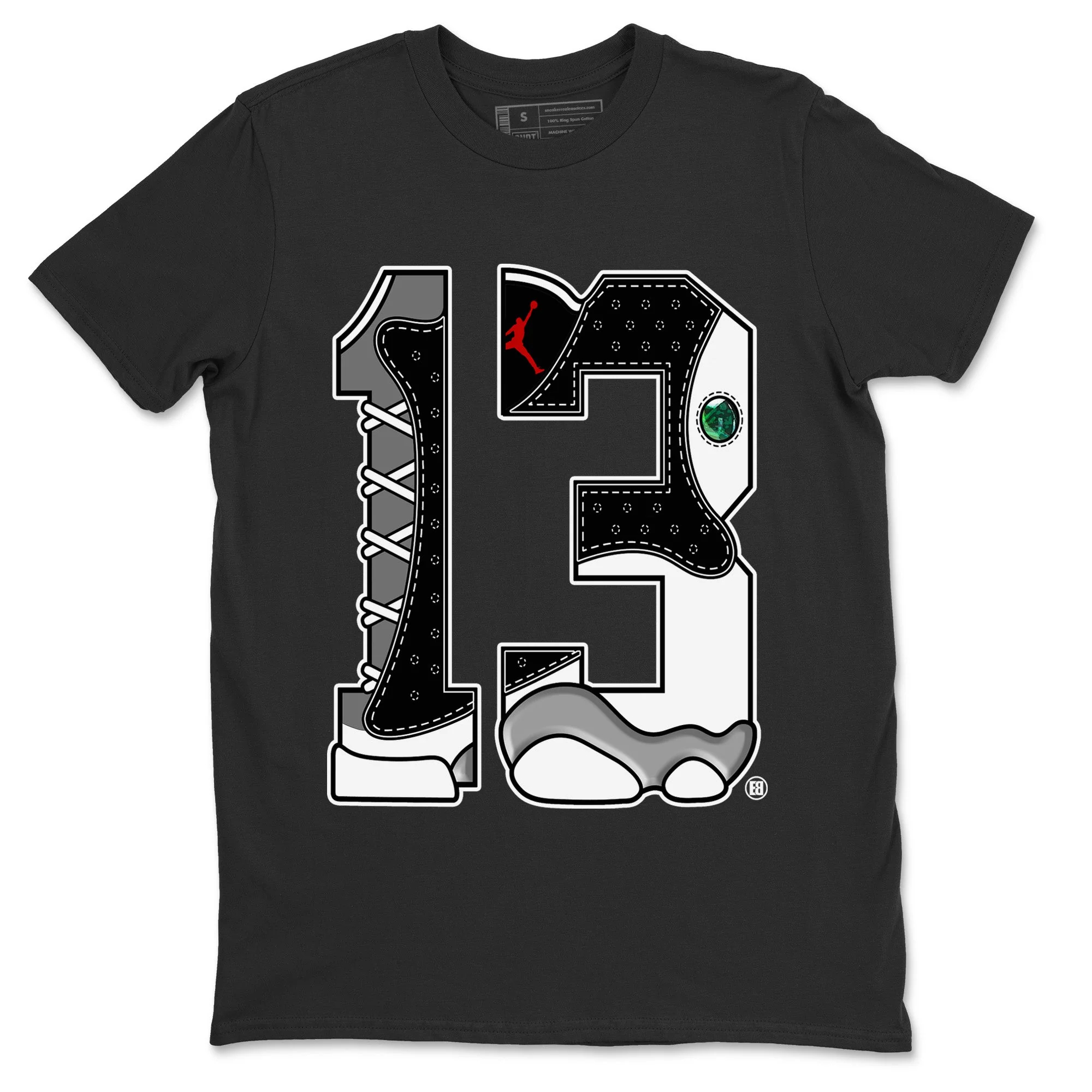 Number 13 Unisex Tops - Air Jordan 13 Black Flint