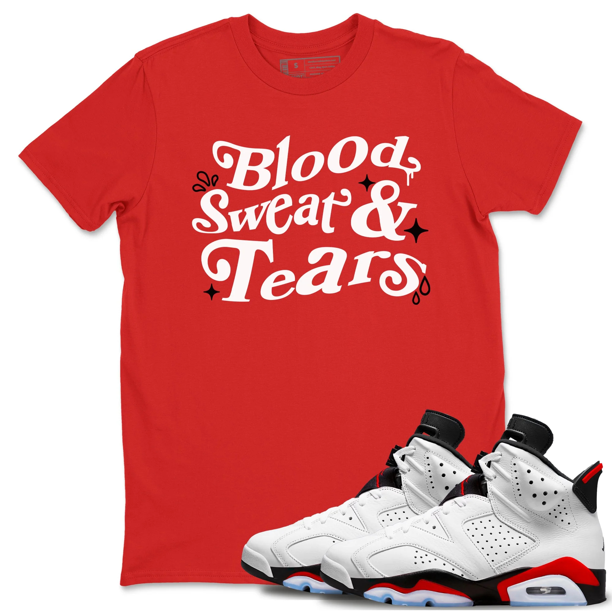 Blood Sweat Tears Sneaker Tees - Air Jordan 6 Fire Red