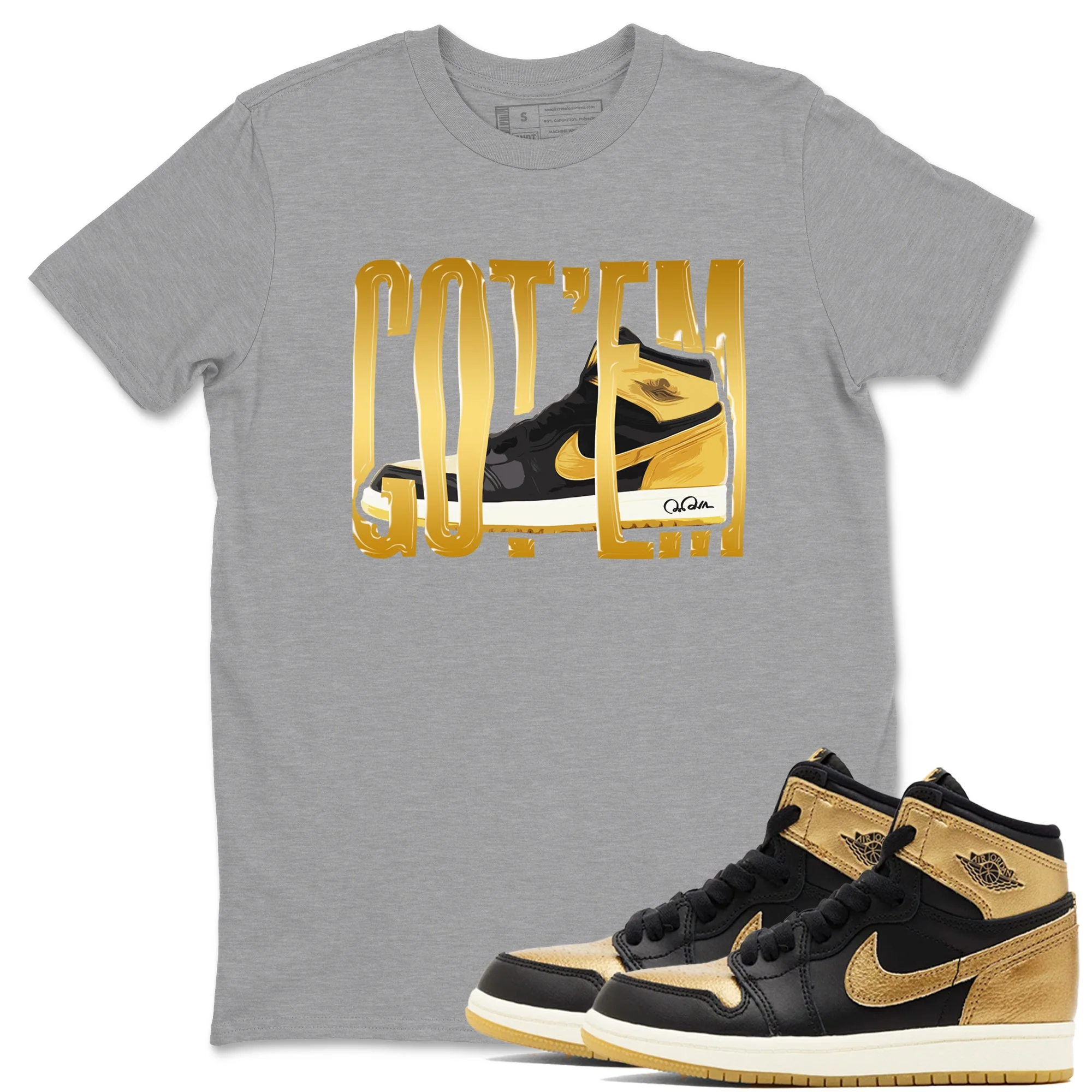 Wigggling Gotem Sneaker Tees - Air Jordan 1 Black Metallic Gold