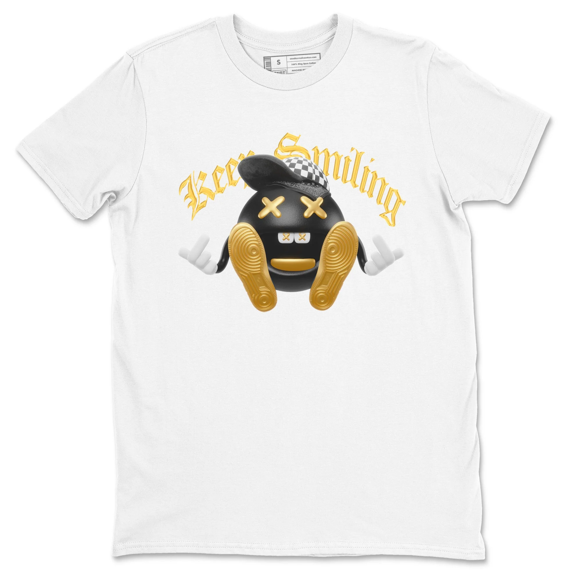Keep Smiling Sneaker Tees - Air Jordan 1 Black Metallic Gold