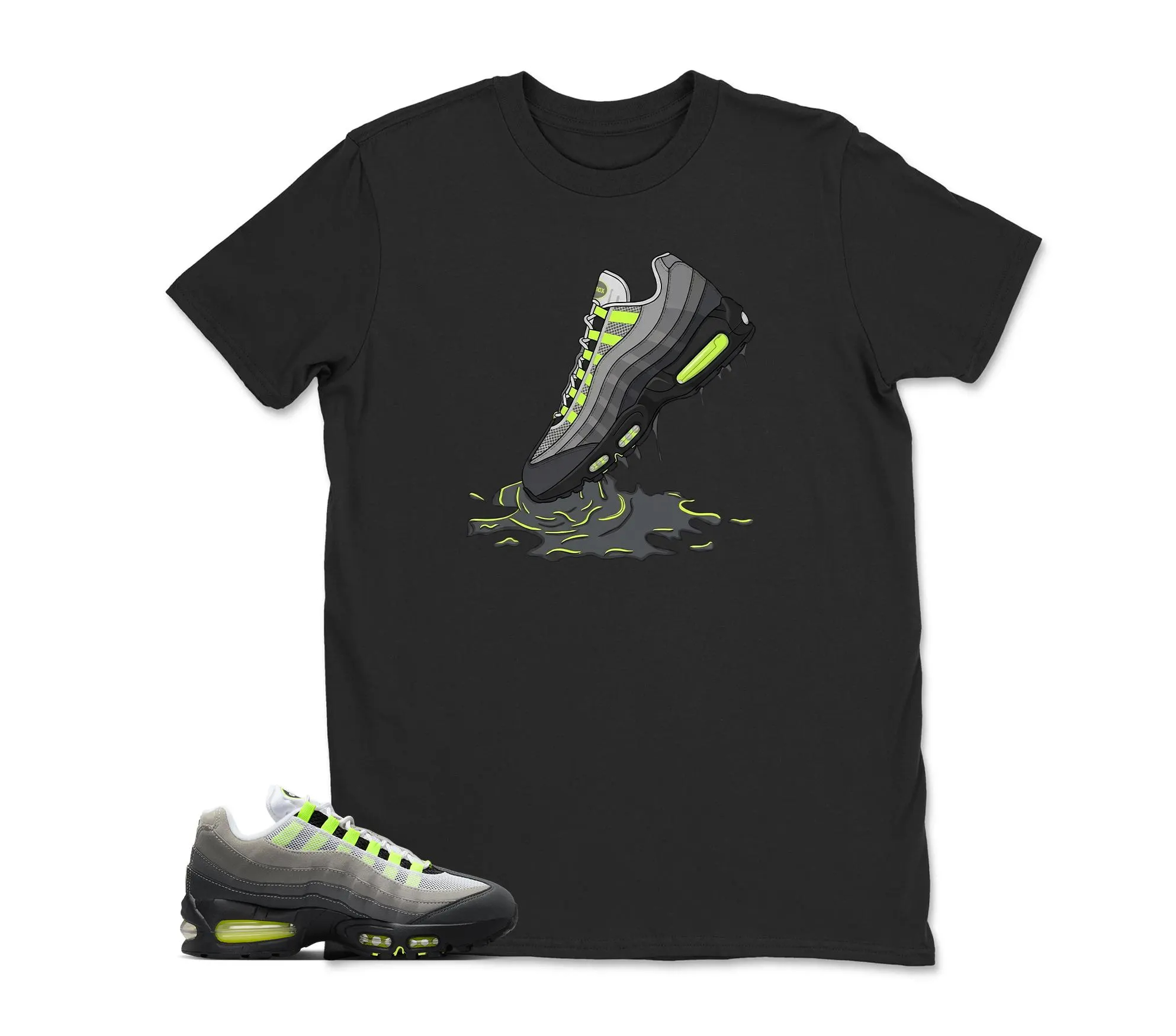 Air Max 95 Big Bubble Neon Yellow Black Cool Grey 2026 OG T Shirt Match Dripping Shoe