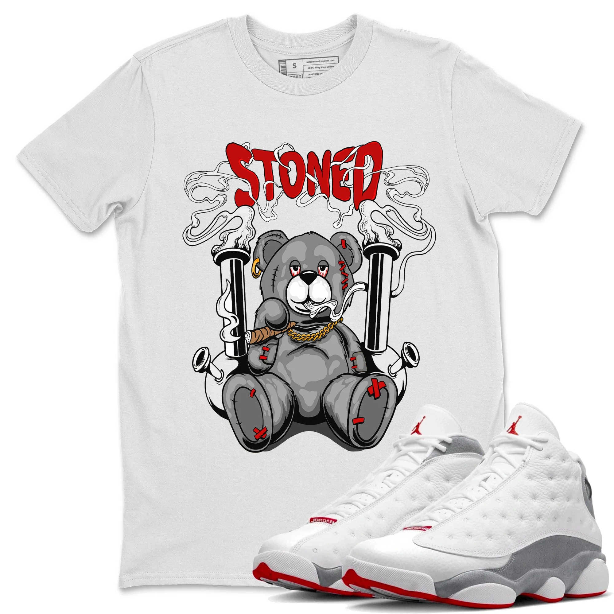 Stoned Bear Unisex Tops - Air Jordan 13 Wolf Grey