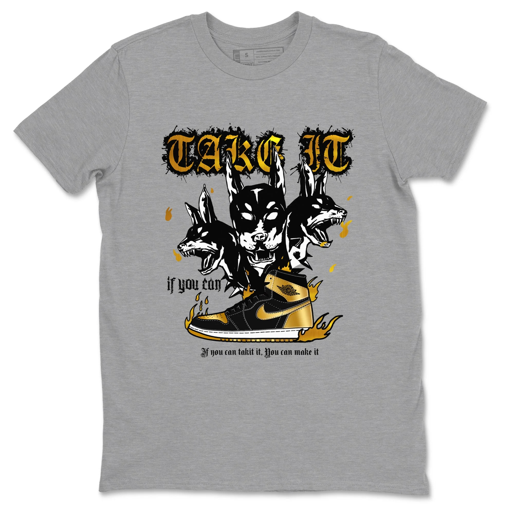 Hell Hounds Sneaker Tees - Air Jordan 1 Black Metallic Gold