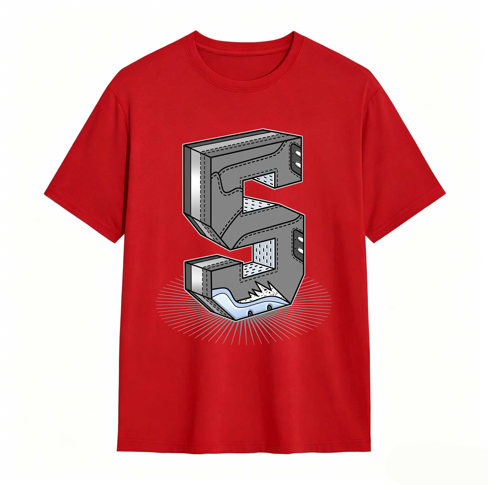 Number Statue Sneaker Tees - Match Air Jordan 5 Wolf Grey