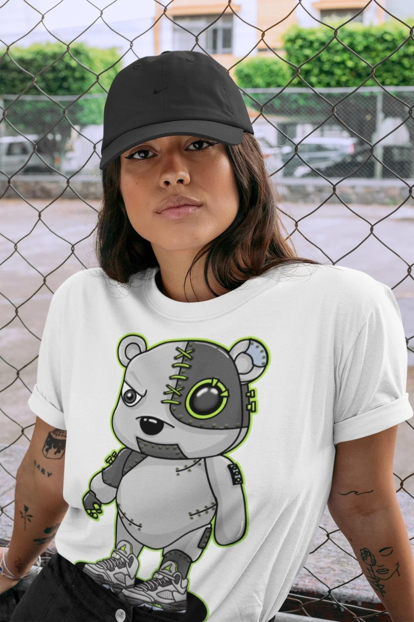 Cyborg Bear Unisex Tops - Air Jordan 5 Green Bean