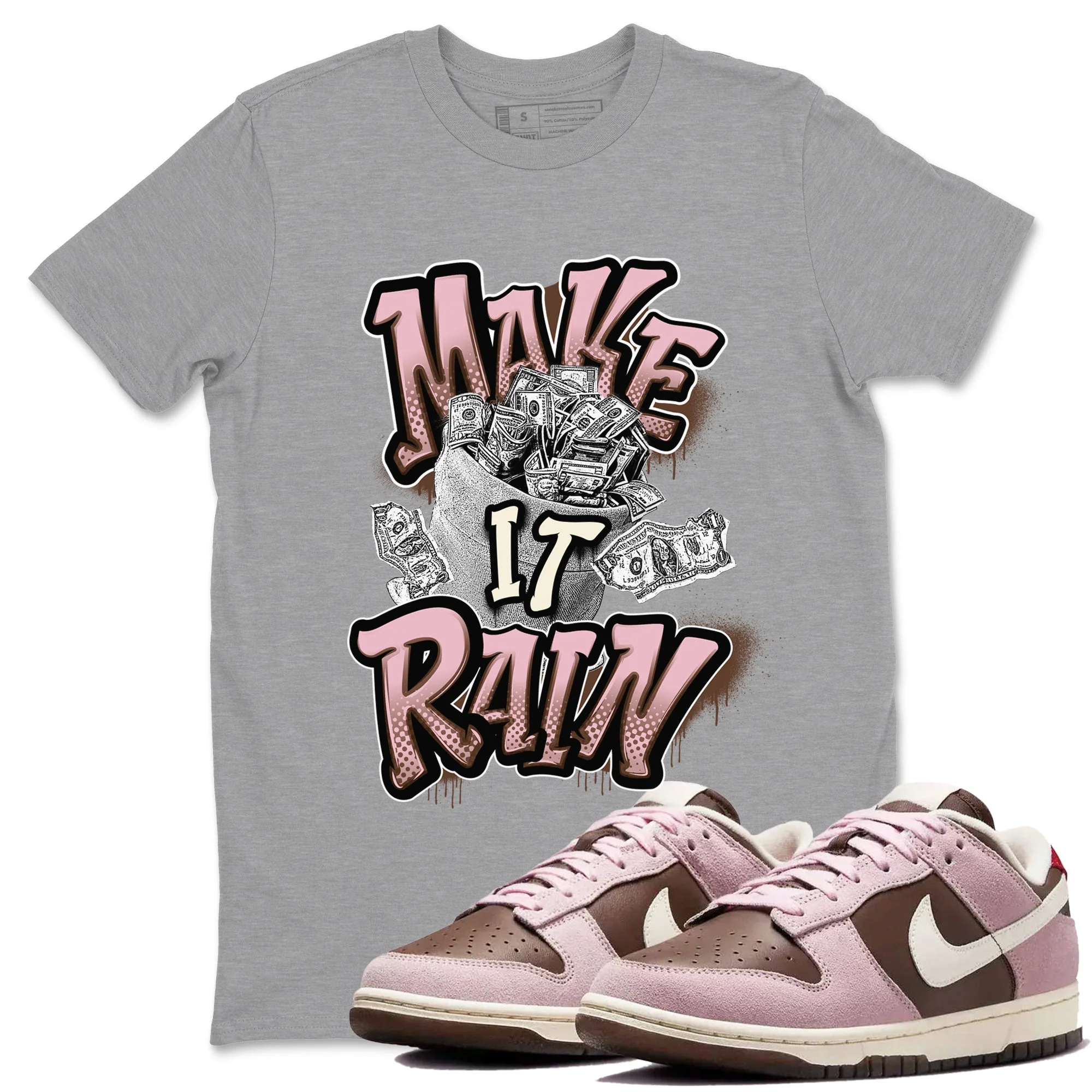Make It Rain Money Sneaker Tees - Dunk Cacao Wow And Pink Foam