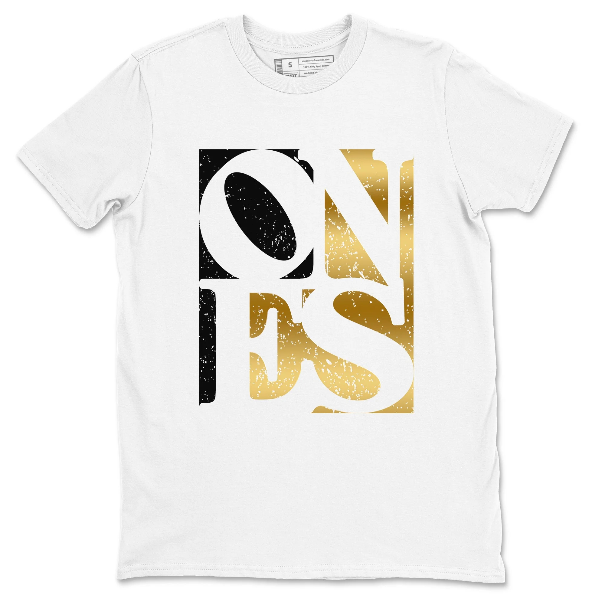 Ones Sneaker Tees - Air Jordan 1 Black Metallic Gold