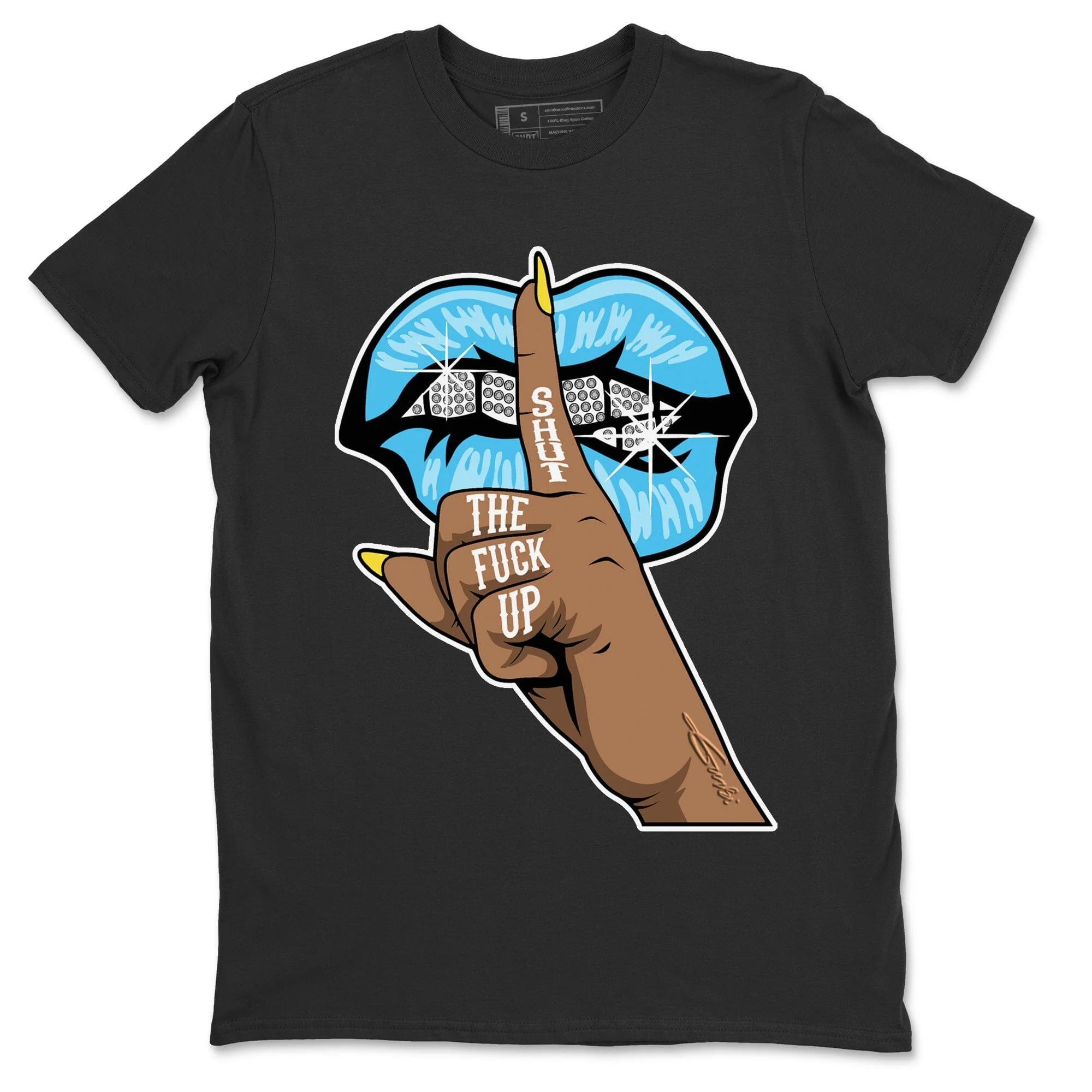 Lips Hand Unisex Tops - Dunk Blue Chill