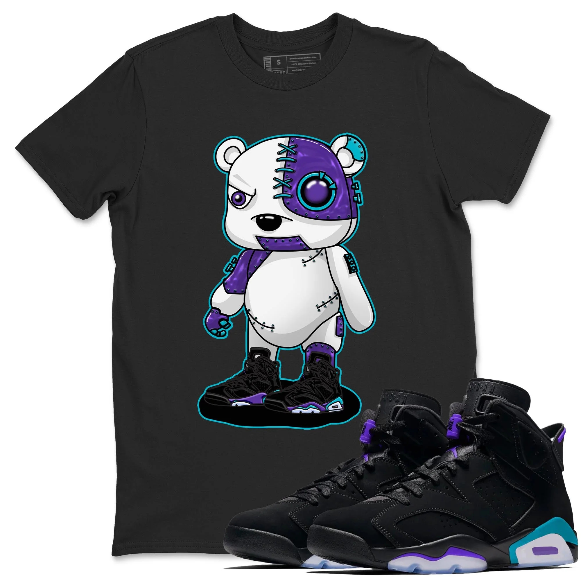 Cyborg Bear Sneaker Tee - Air Jordan 6 Aqua