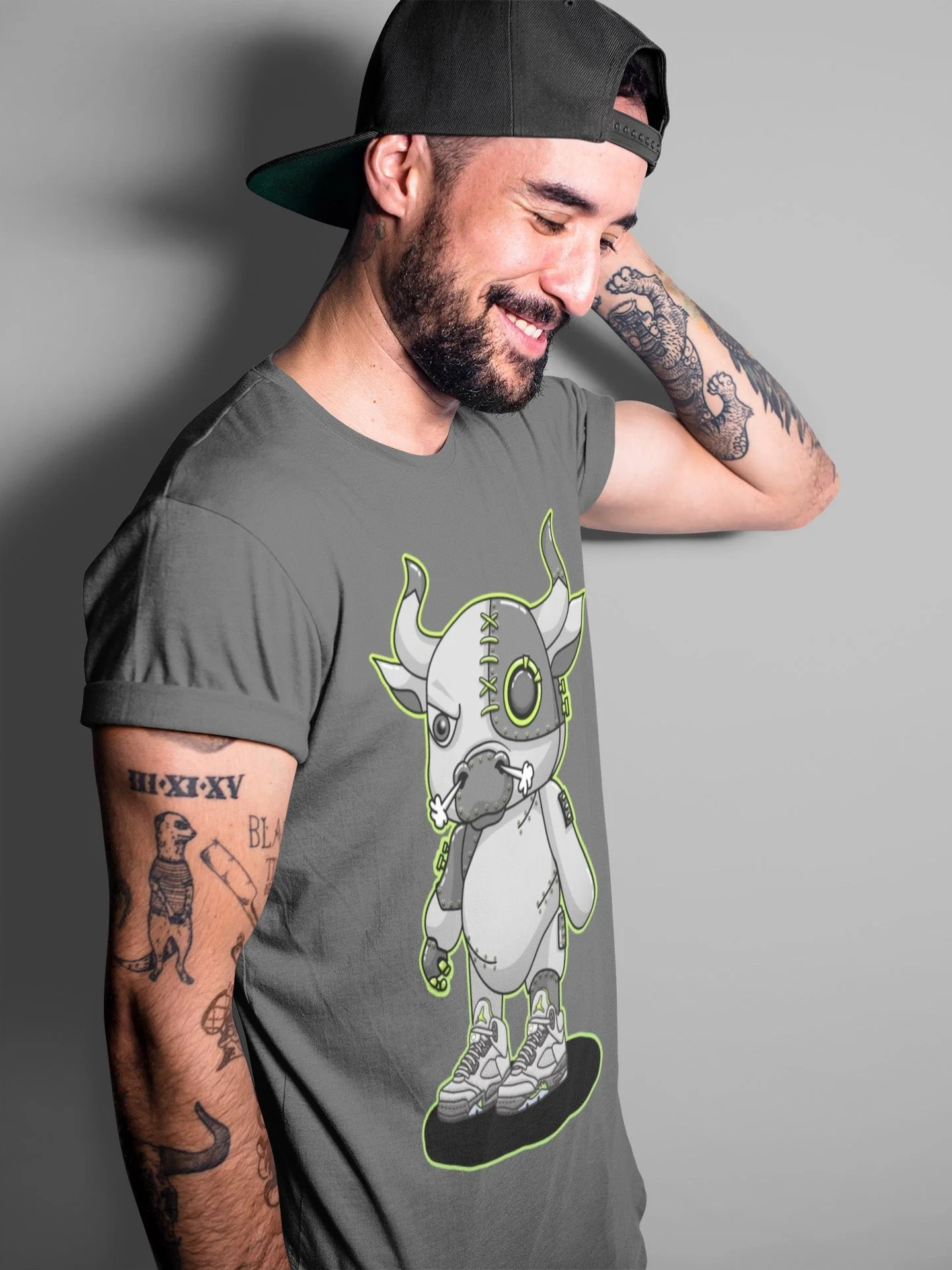 Cyborg Bull Unisex Tops - Air Jordan 5 Green Bean