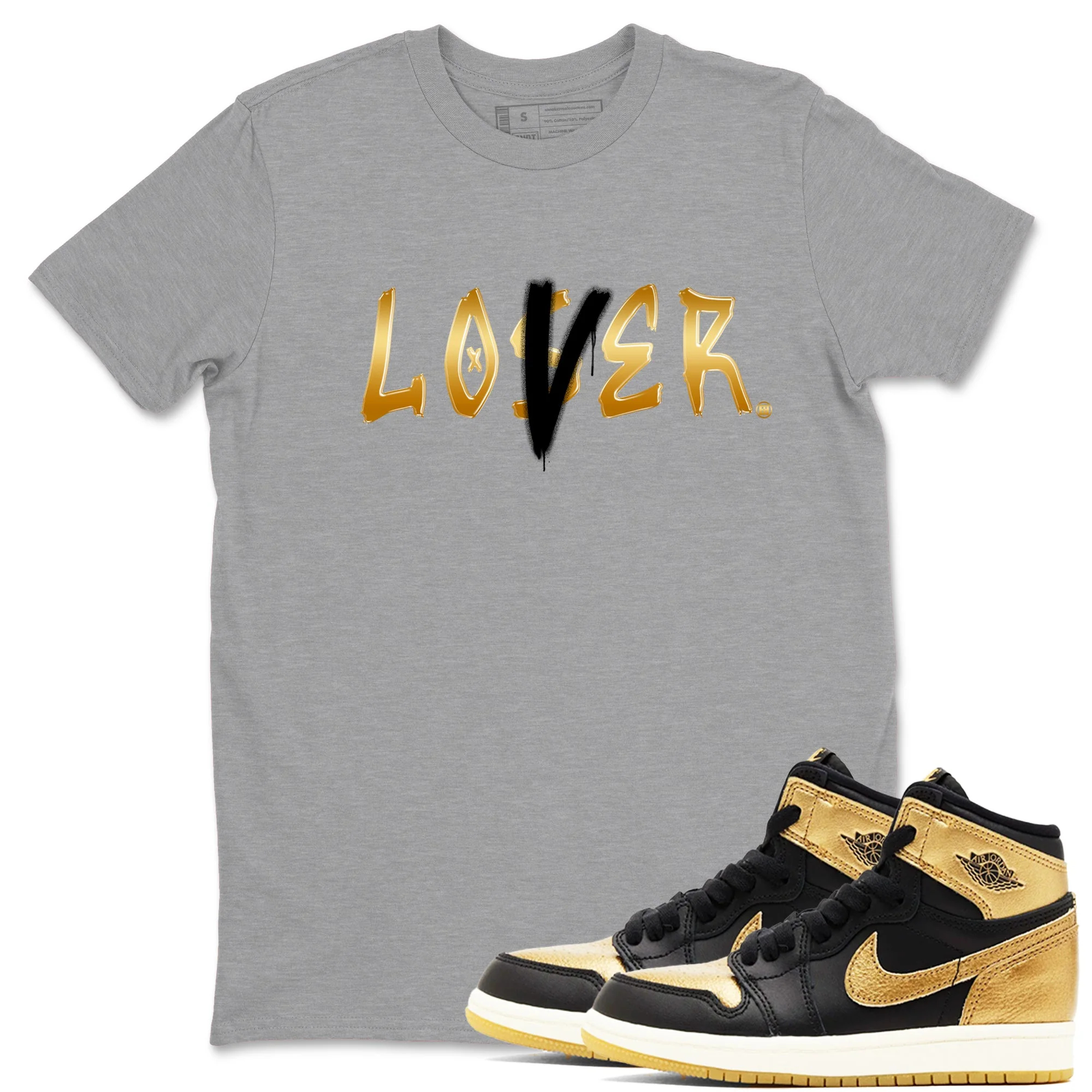 Loser Lover Sneaker Tees - Air Jordan 1 Black Metallic Gold