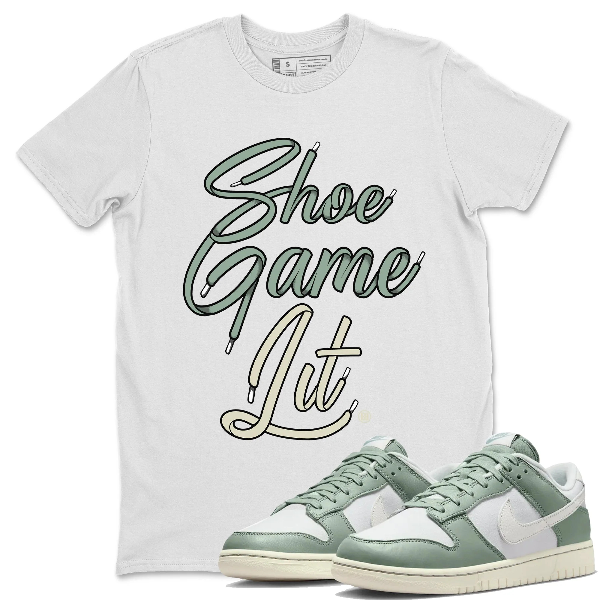 Shoe Game Lit Shoe Lace Unisex Tops - Dunk Mica Green