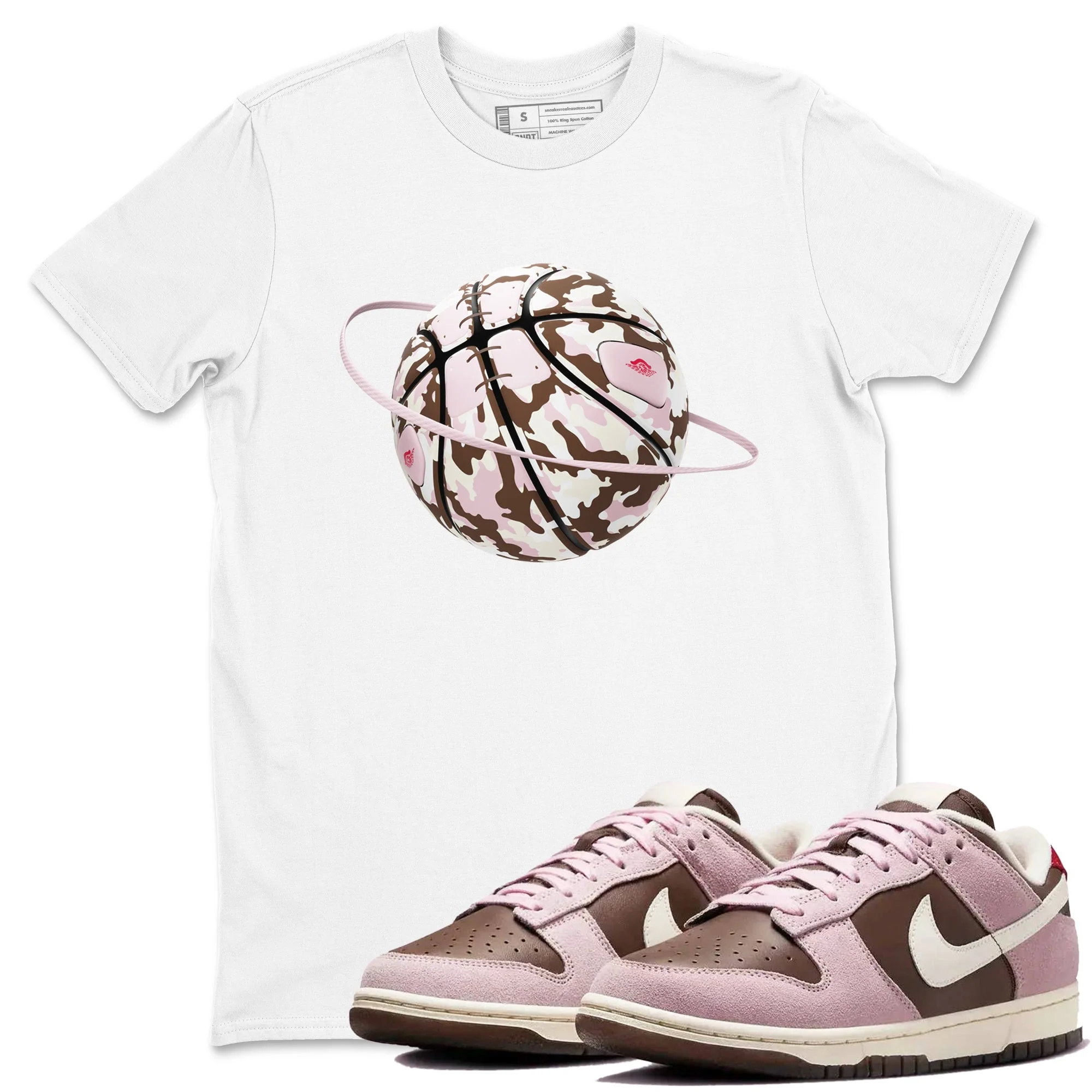 Camo Basketball Planet Sneaker Tees - Dunk Cacao Wow And Pink Foam