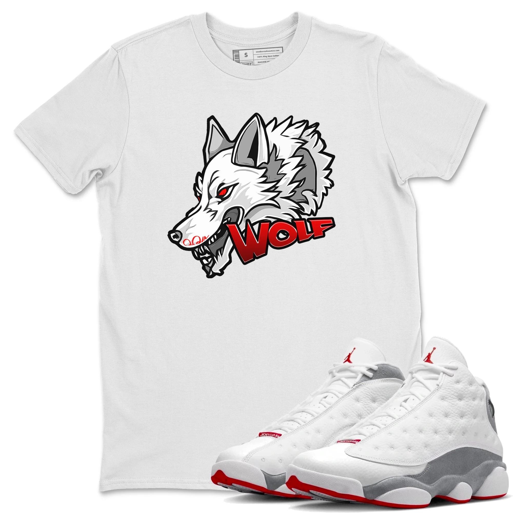 Wolf Head Unisex Tops - Air Jordan 13 Wolf Grey