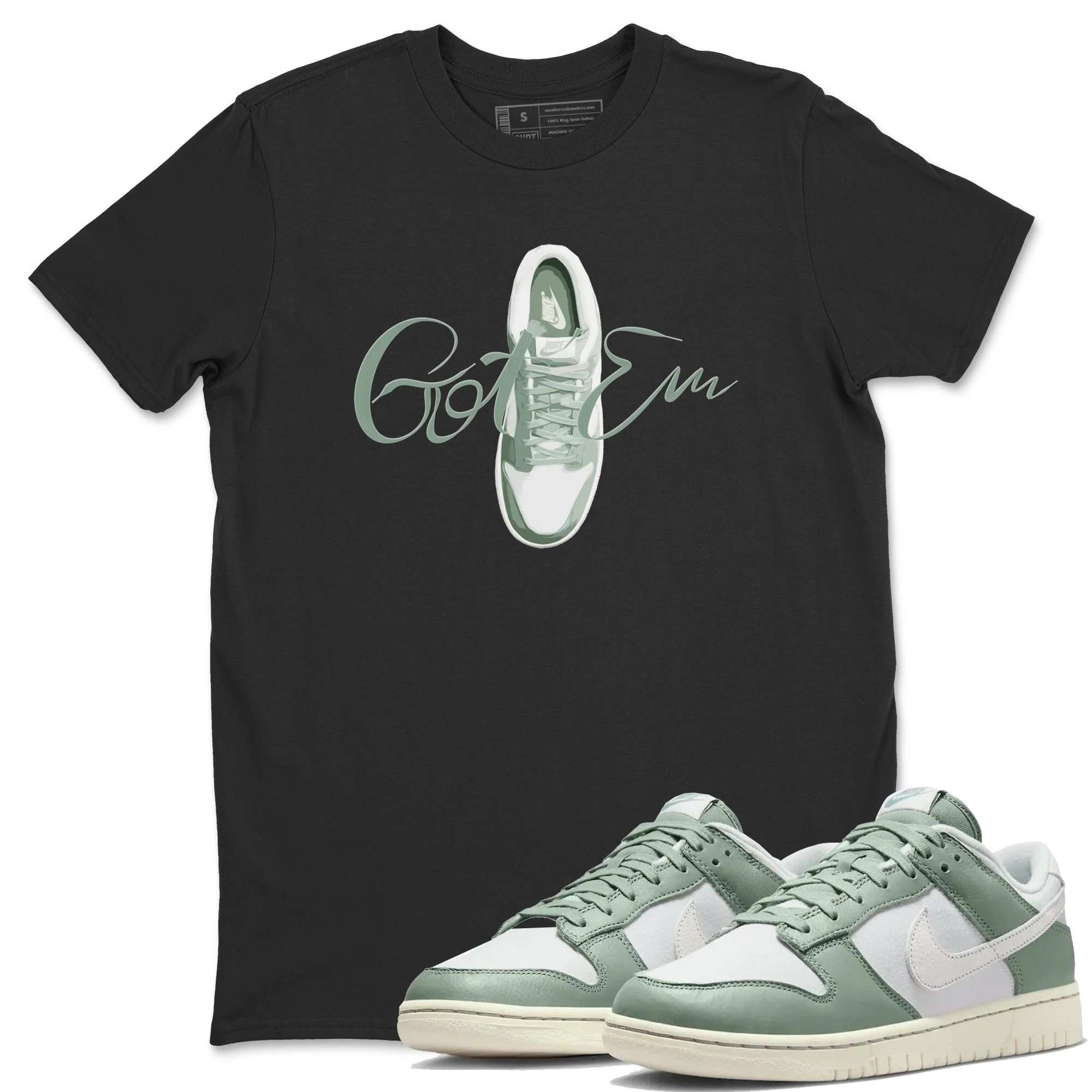 Caligraphy Shoe Lace Unisex Tops - Dunk Mica Green