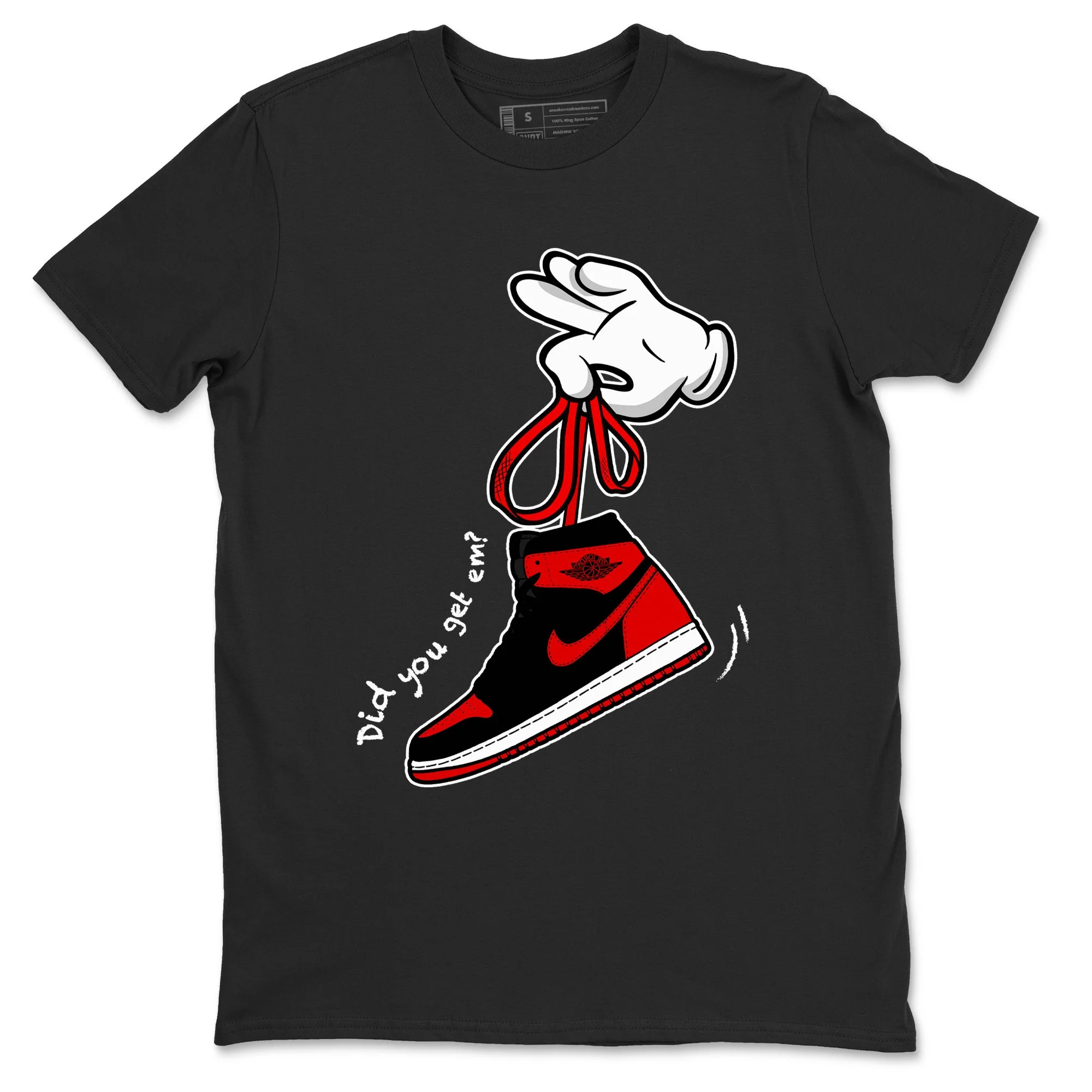 Cartoon Hands Sneaker Tees - Air Jordan 1 '85 Bred