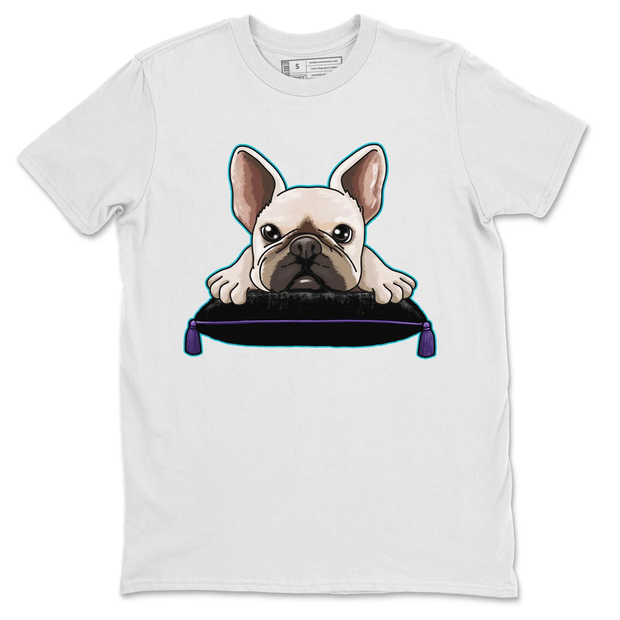 French Bulldog Sneaker Tee - Air Jordan 6 Aqua