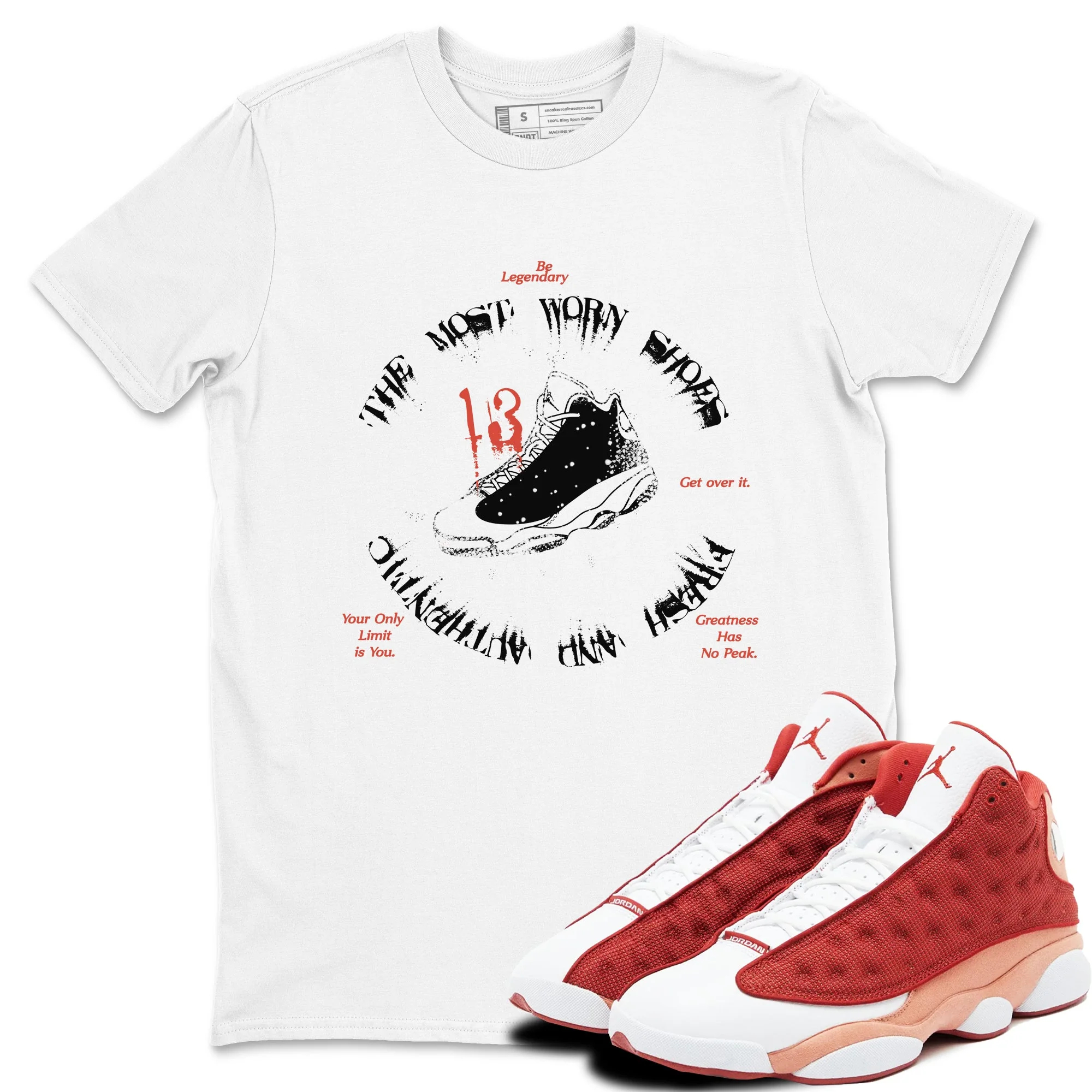 The Most Worn Shoes Sneaker Tees - Air Jordan 13 Dune Red