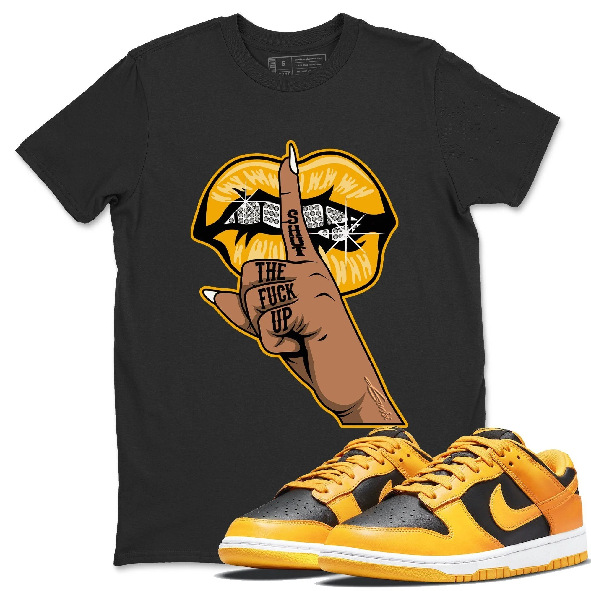 Lips Hand Unisex Tops - Dunk Championship Goldenrod