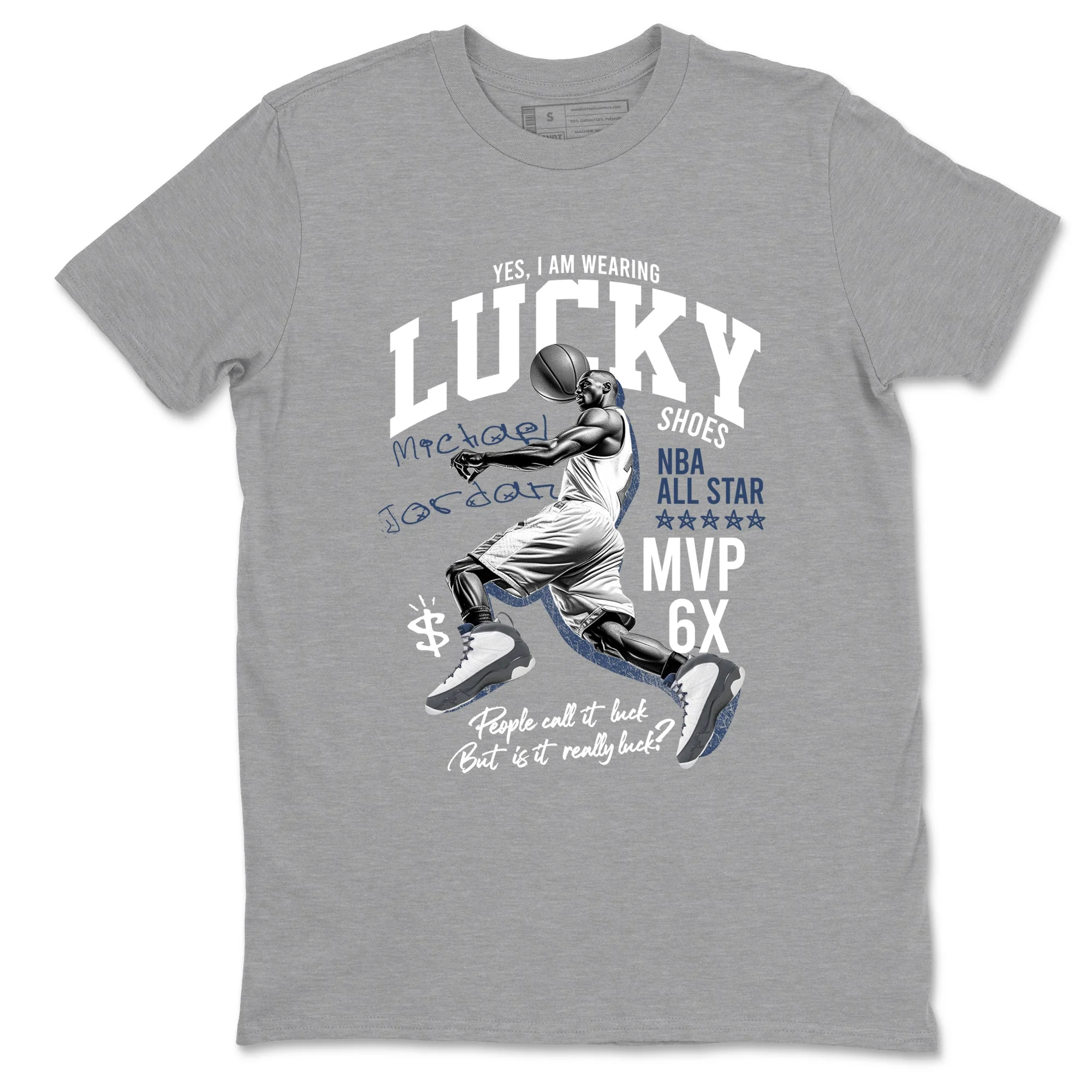 Lucky Player Sneaker Tees - Air Jordan 9 Flint Grey