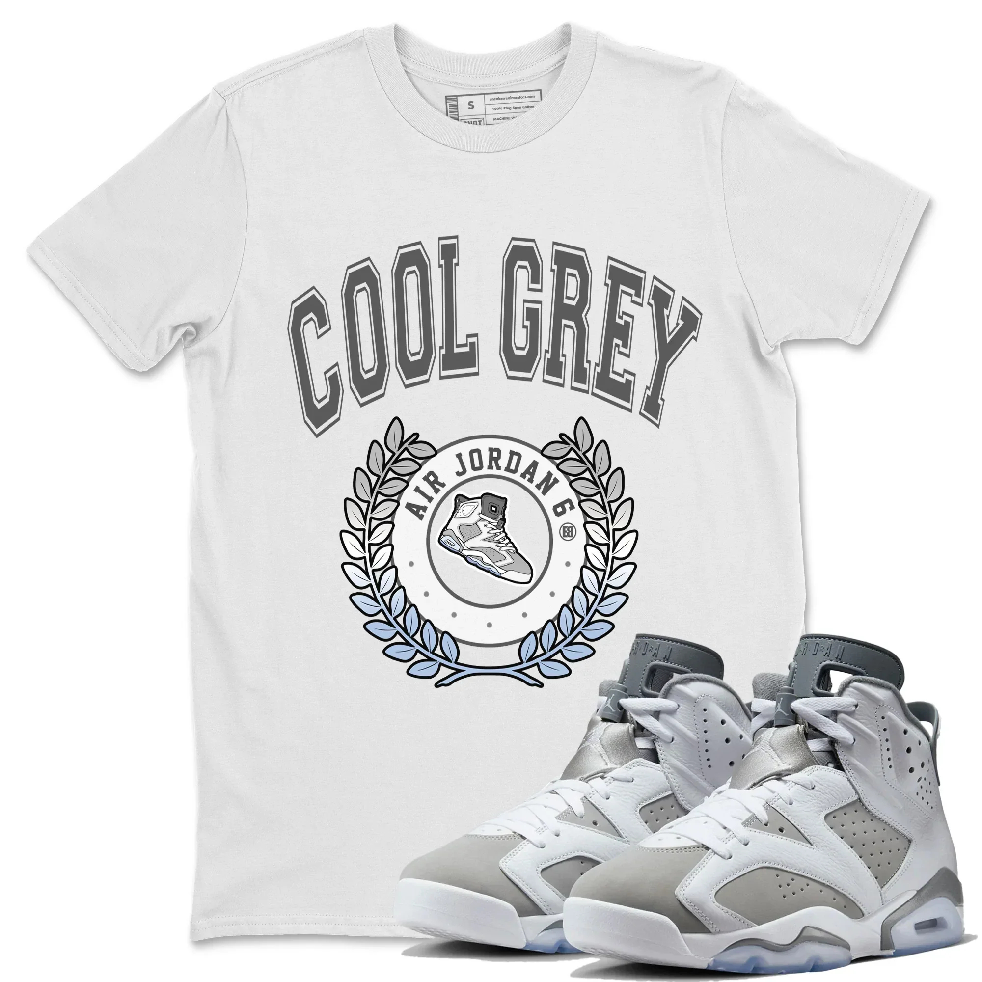 Sneaker Letter Unisex Tops - Air Jordan 6 Cool Grey