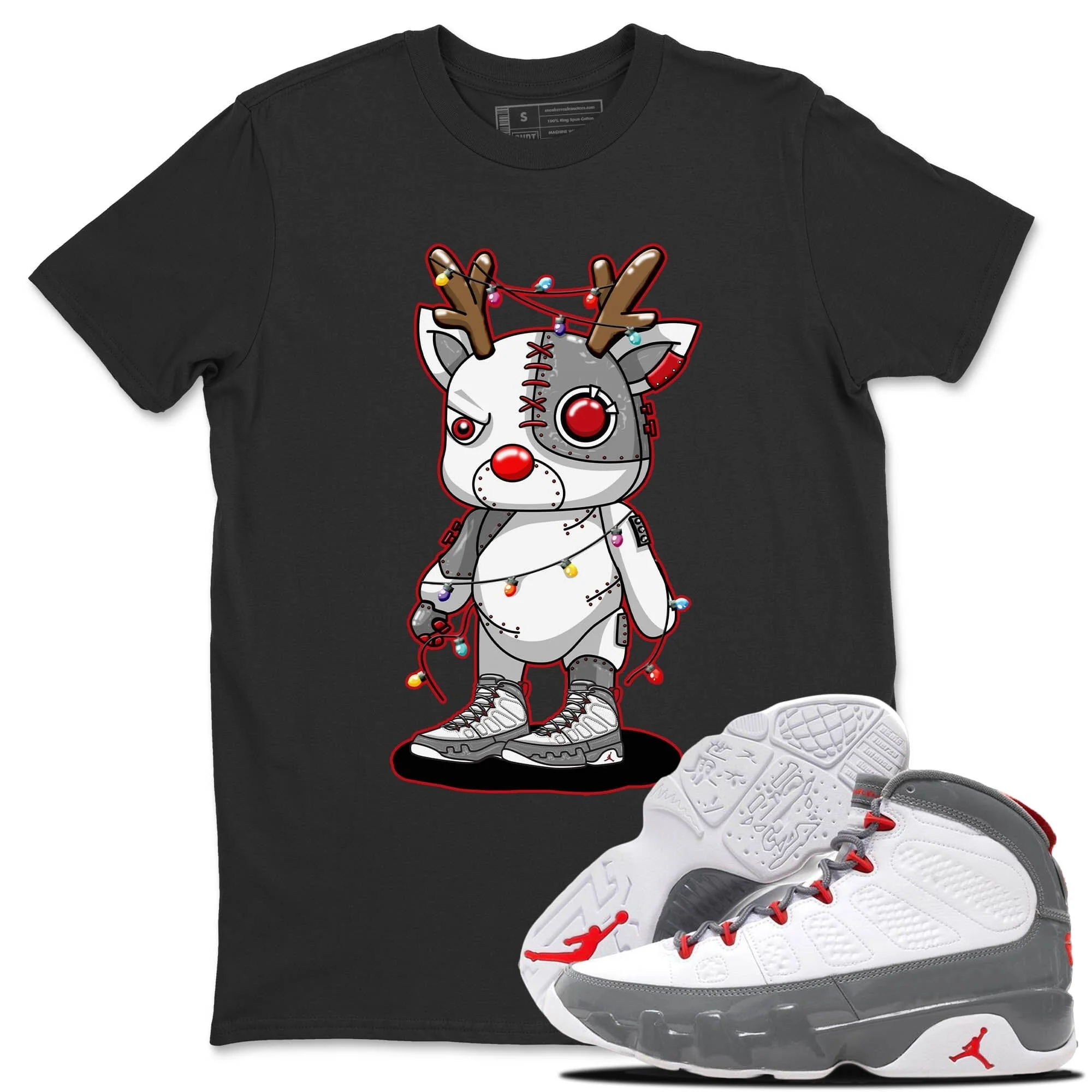 Cyborg Reindeer Unisex Tops - Air Jordan 9 Fire Red