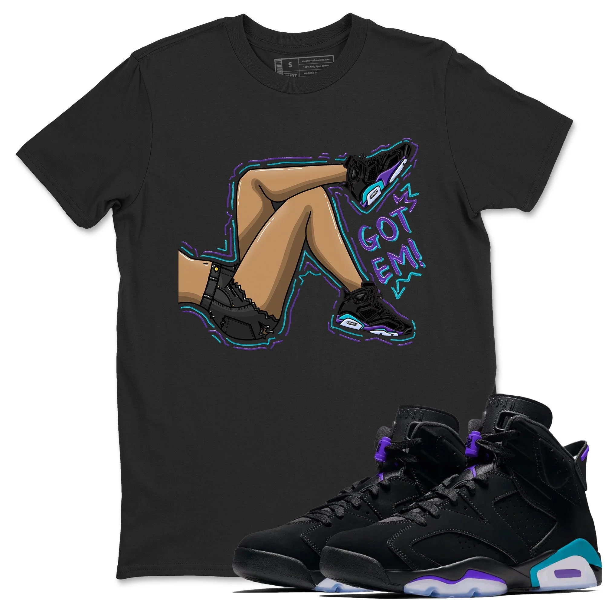 Got Em Legs Sneaker Tee - Air Jordan 6 Aqua