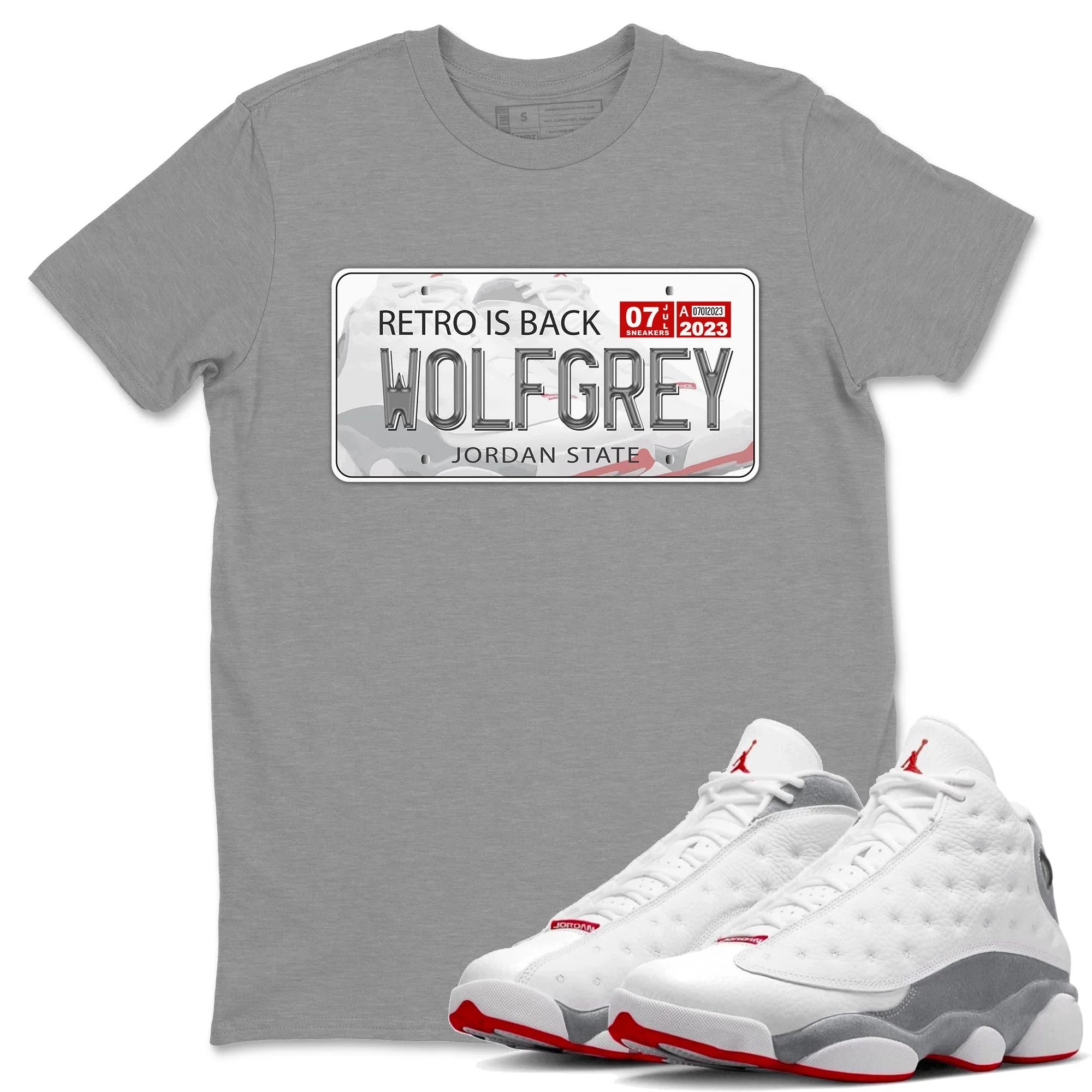 Jordan Plate Unisex Tops - Air Jordan 13 Wolf Grey
