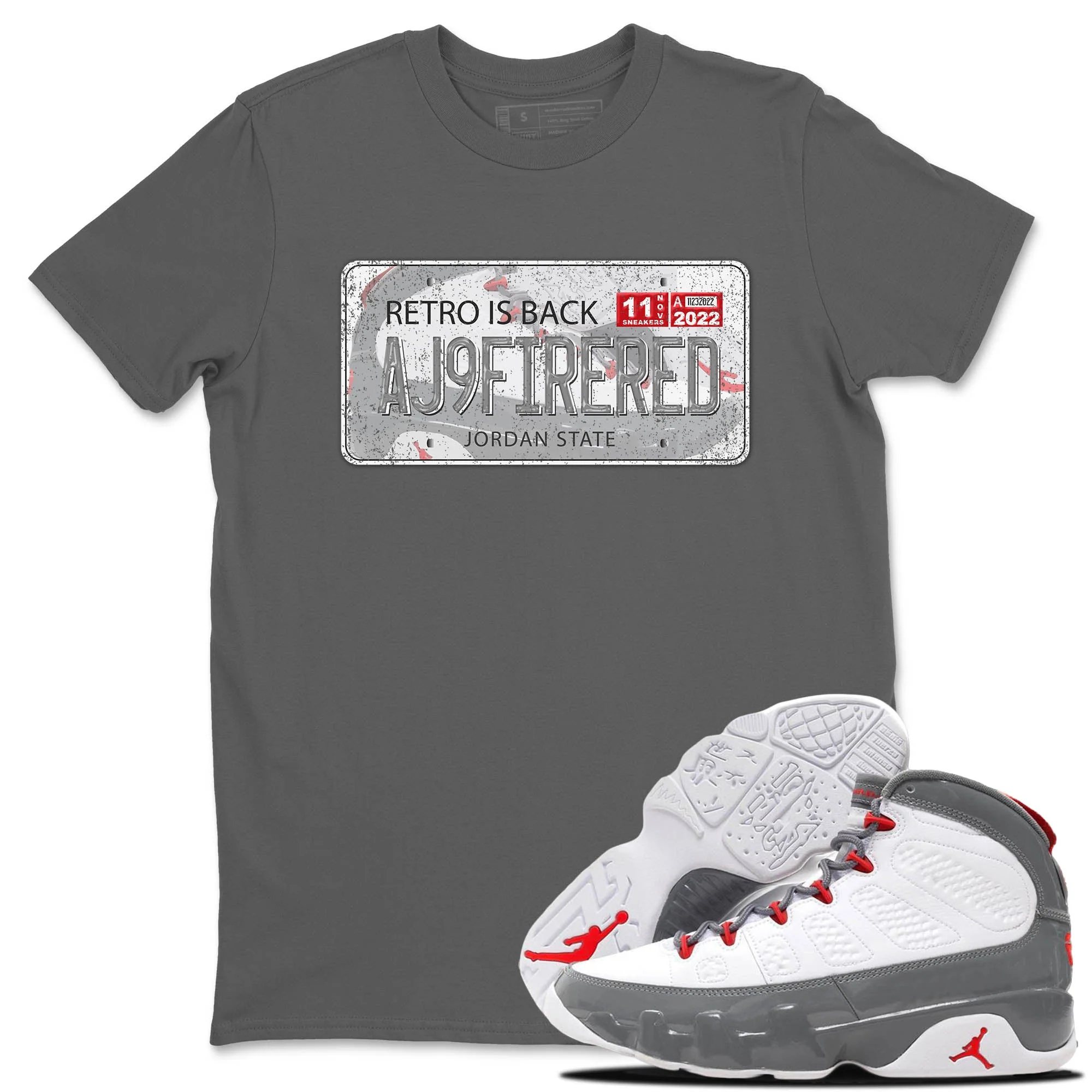 Jordan Plate Unisex Tops - Air Jordan 9 Fire Red