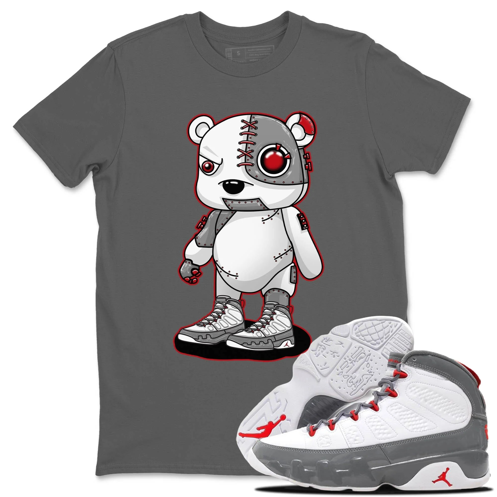 Cyborg Bear Unisex Tops - Air Jordan 9 Fire Red
