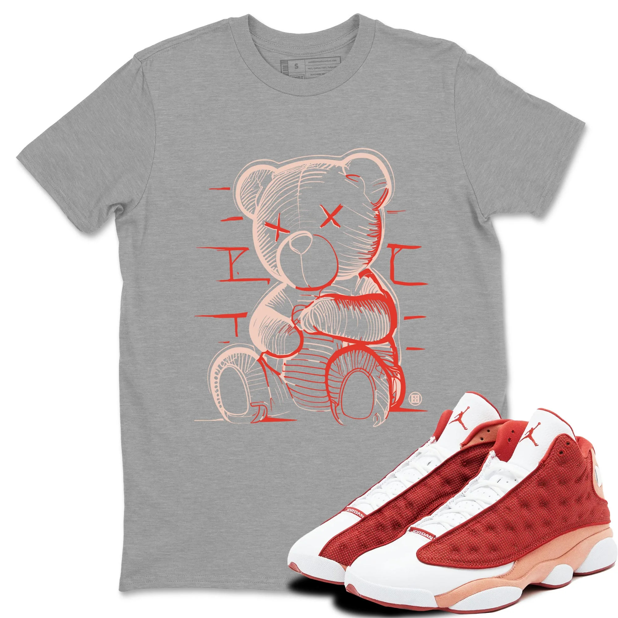 Neon Bear Sneaker Tees - Air Jordan 13 Dune Red