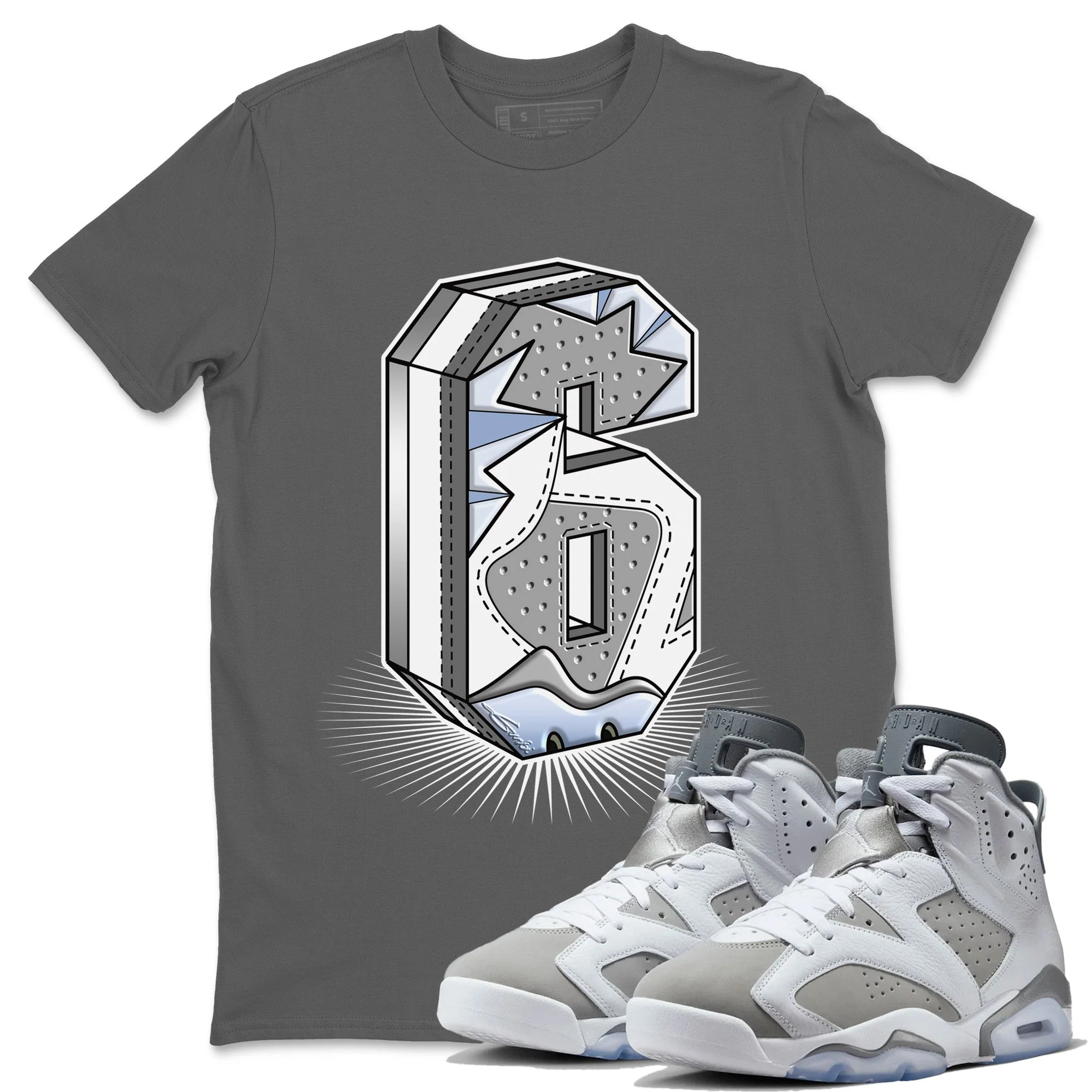 Number Statue Unisex Tops - Air Jordan 6 Cool Grey