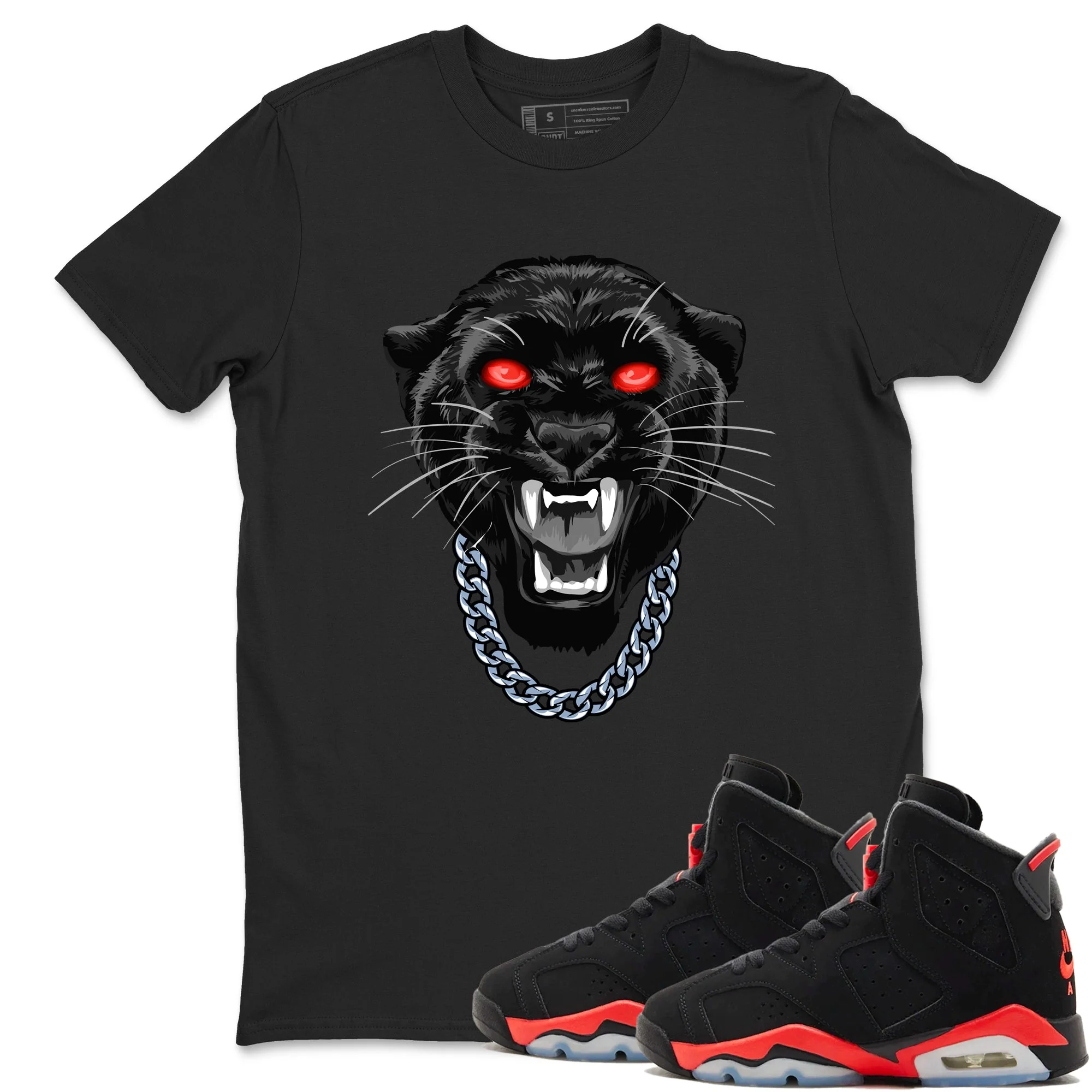 Gangster Black Cat Sneaker Tees - Air Jordan 6 Reverse Infrared