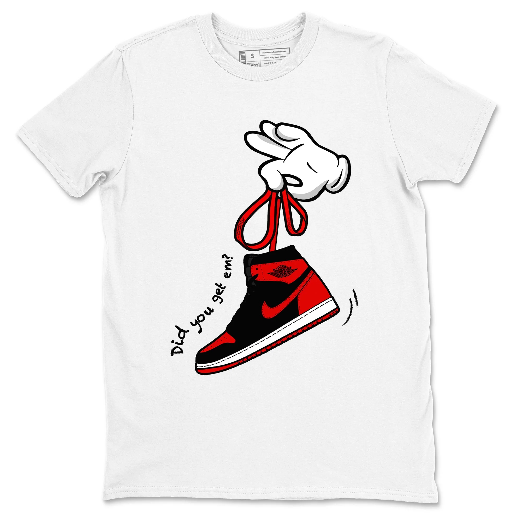 Cartoon Hands Sneaker Tees - Air Jordan 1 '85 Bred