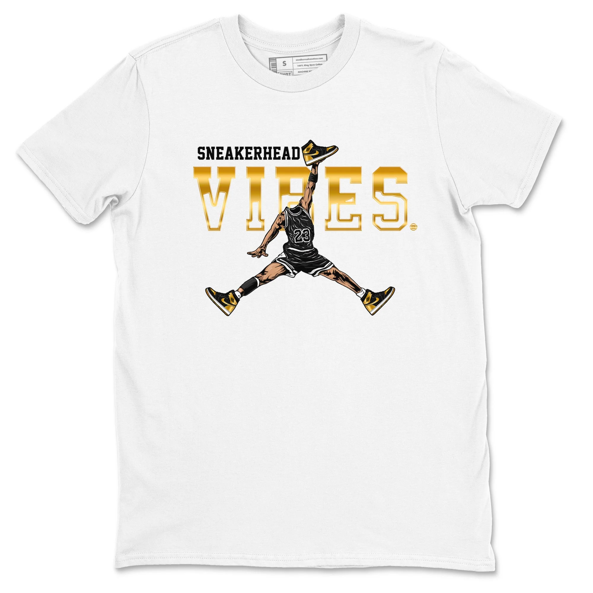 Sneakerhead Vibes Sneaker Tees - Air Jordan 1 Black Metallic Gold
