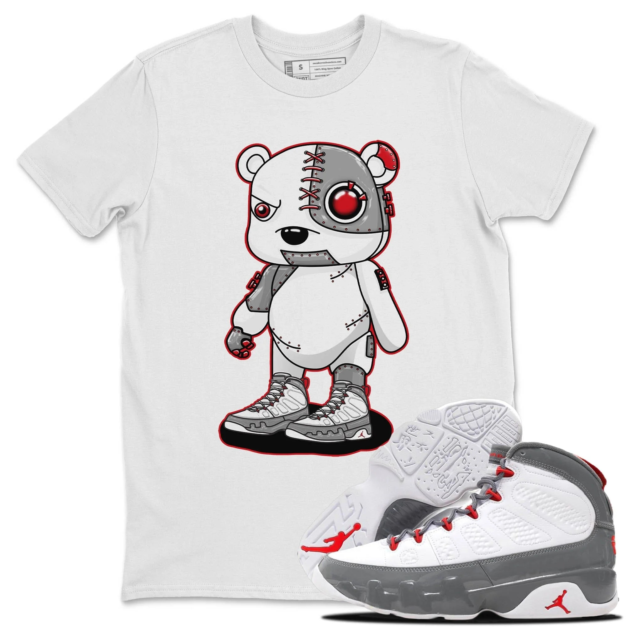Cyborg Bear Unisex Tops - Air Jordan 9 Fire Red