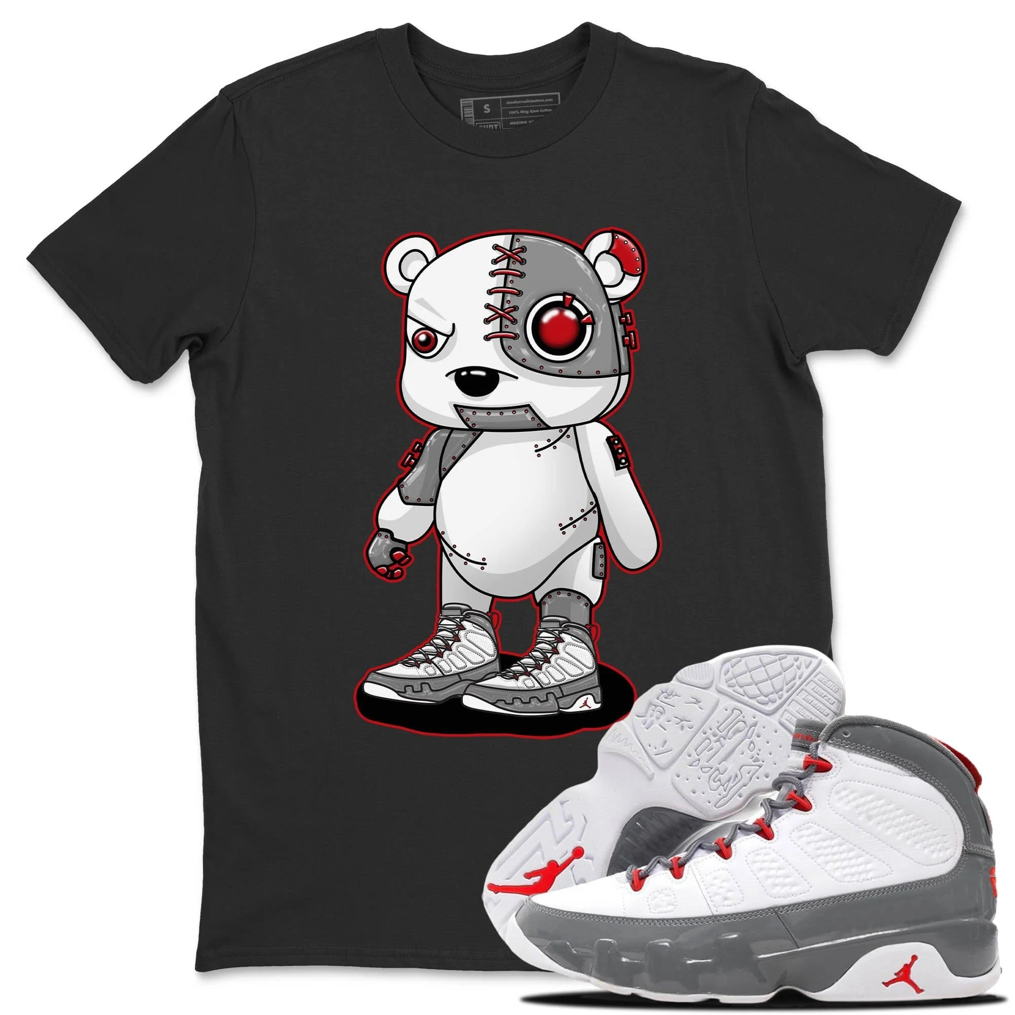 Cyborg Bear Unisex Tops - Air Jordan 9 Fire Red