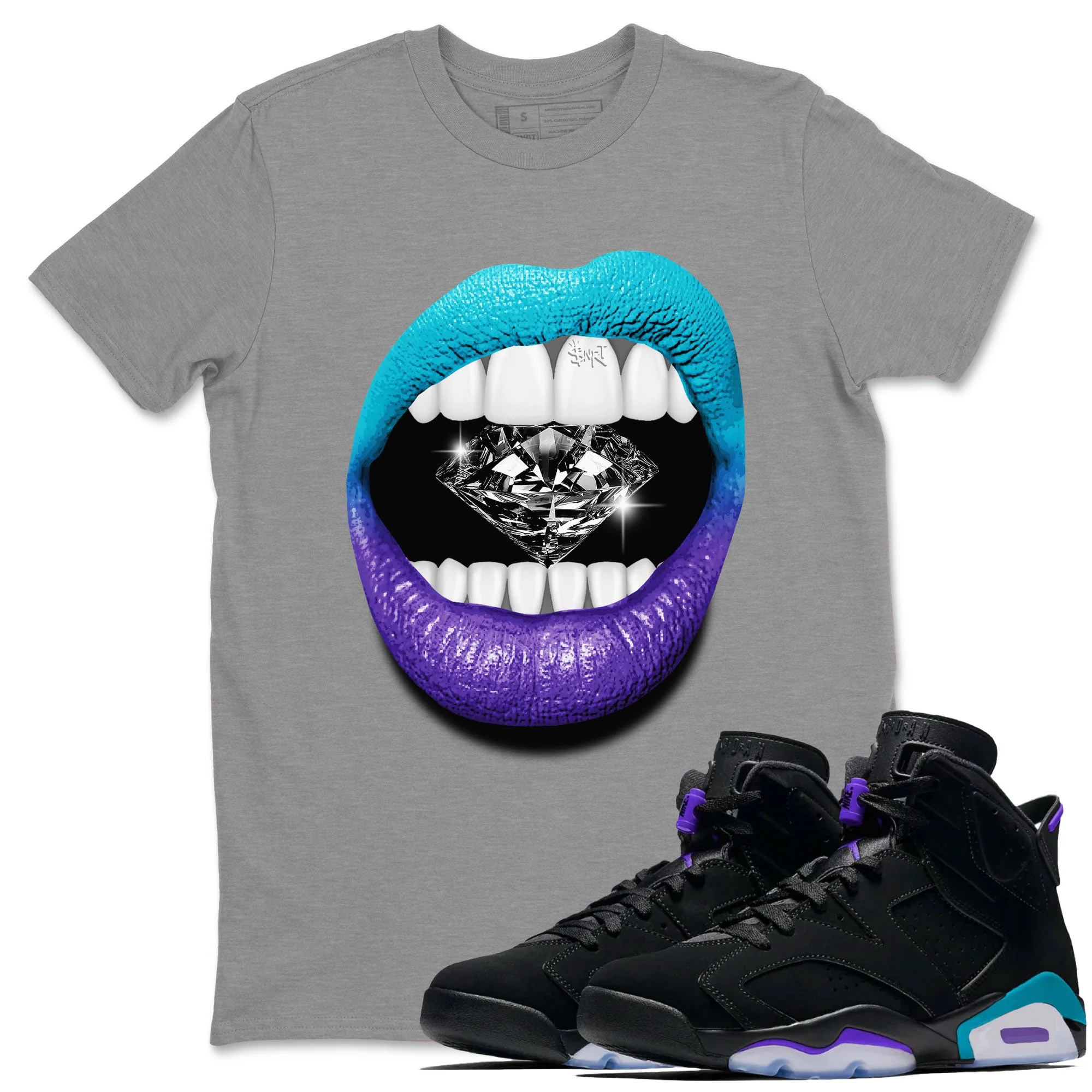 Lips Diamond Unisex Tops - Air Jordan 6 Aqua
